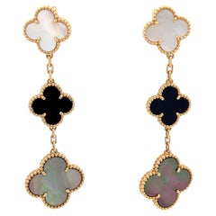Pre-owned Van Cleef & Arpels Magic Alhambra Earrings 18K Yellow Gold