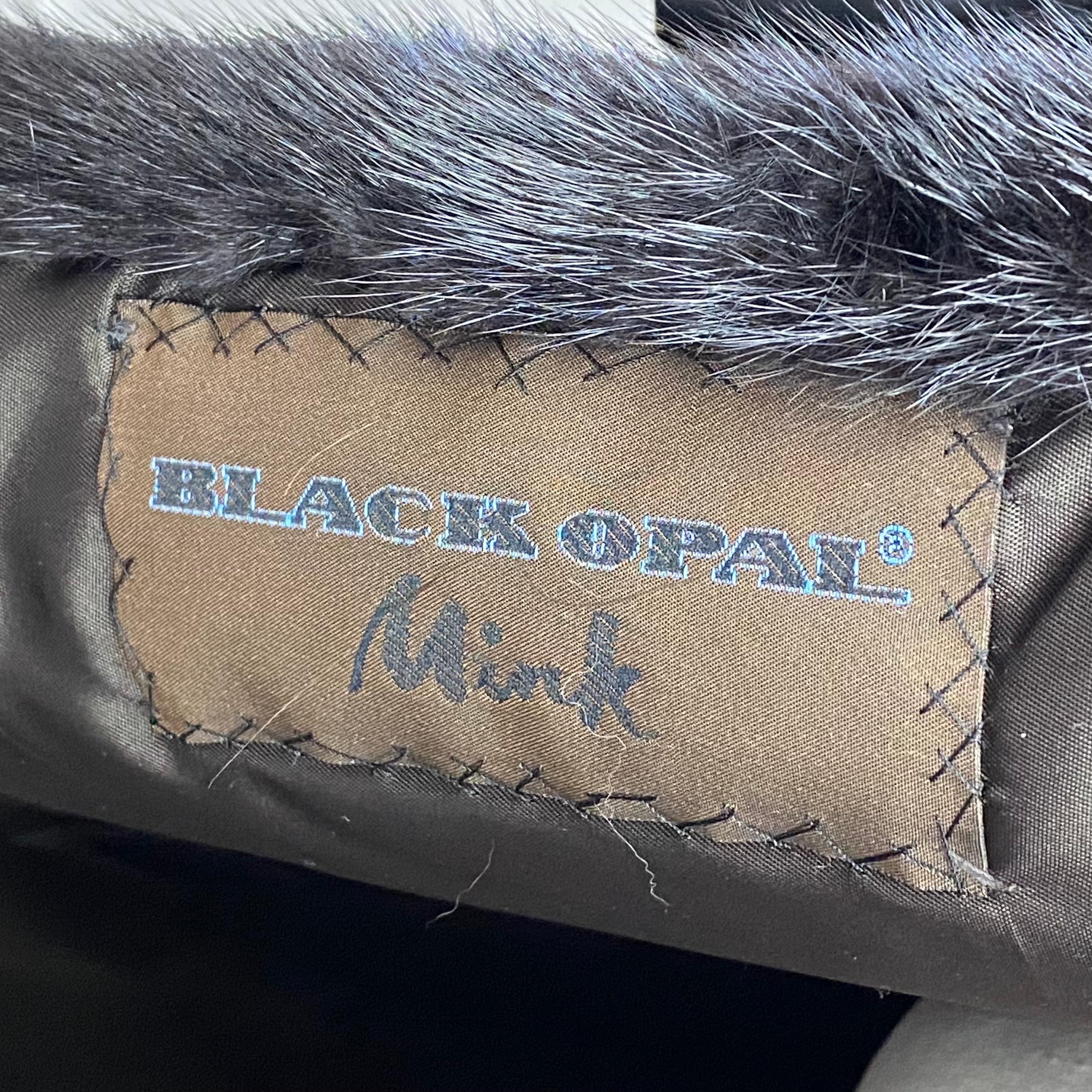 Vincenzo Black Opal Mink Fur Coat (Size 8-S) For Sale 1