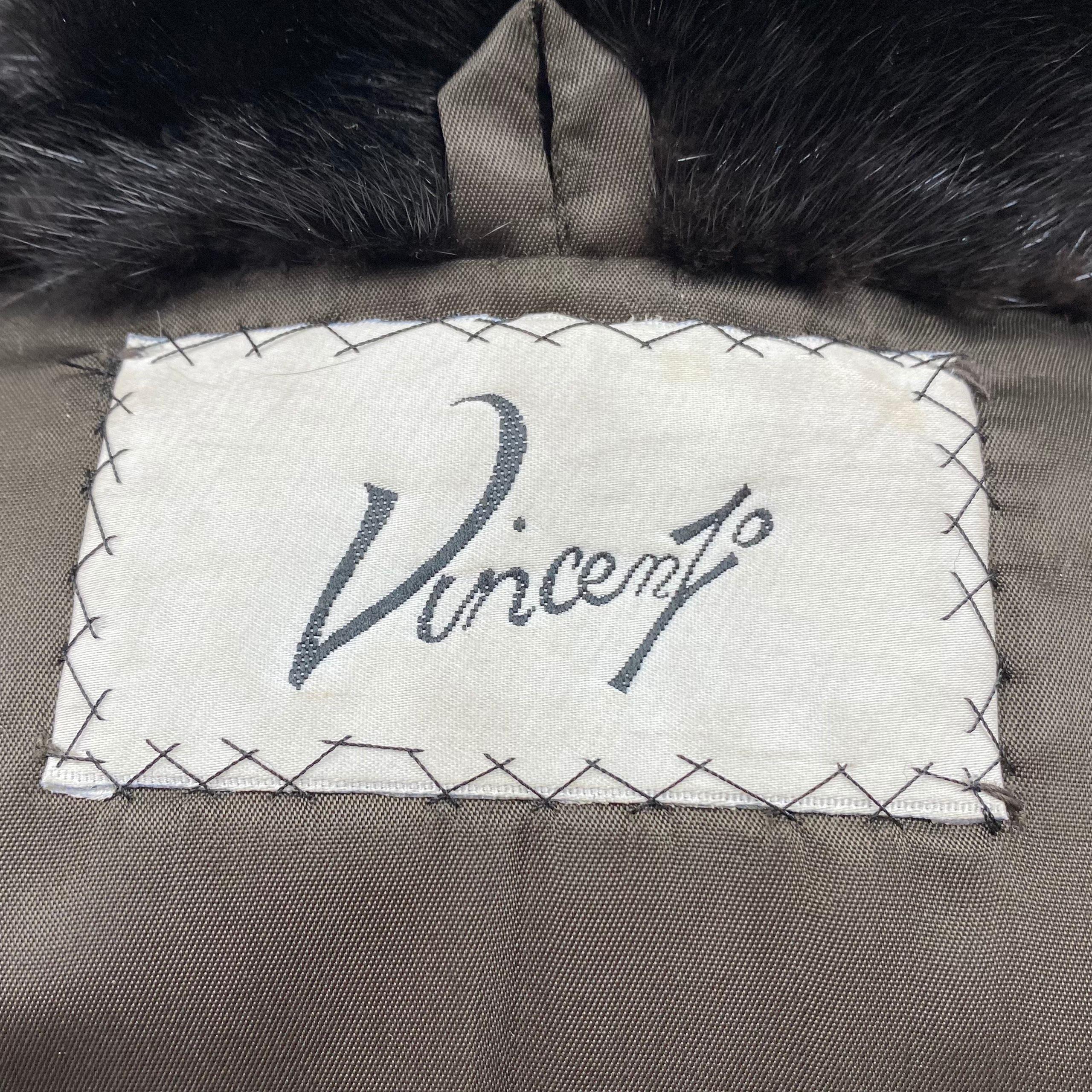 Vincenzo Black Opal Mink Fur Coat (Size 8-S) For Sale 2