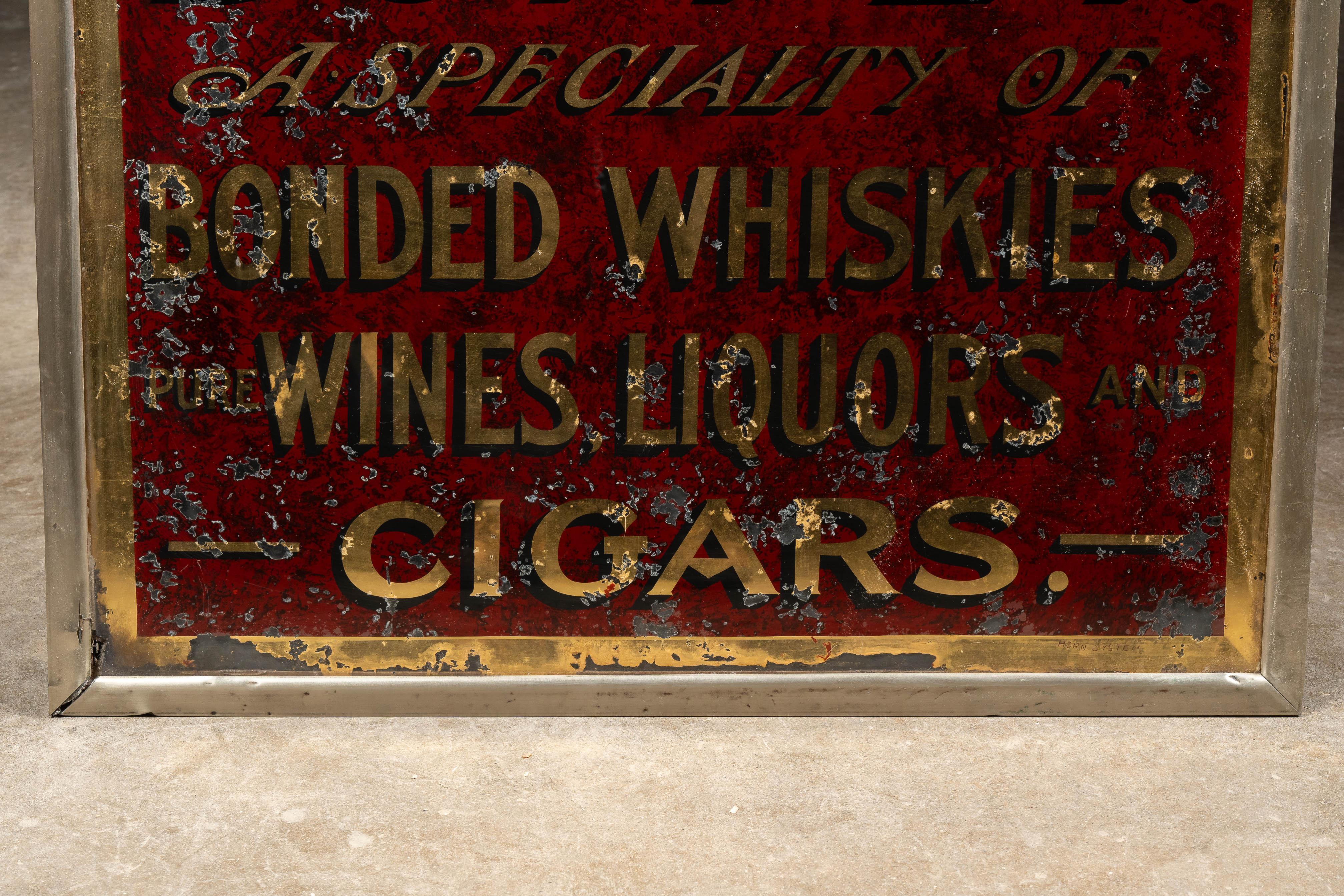 20th Century Pre-Prohibition Fortune's Buffet ROG Mirror Sign For Sale
