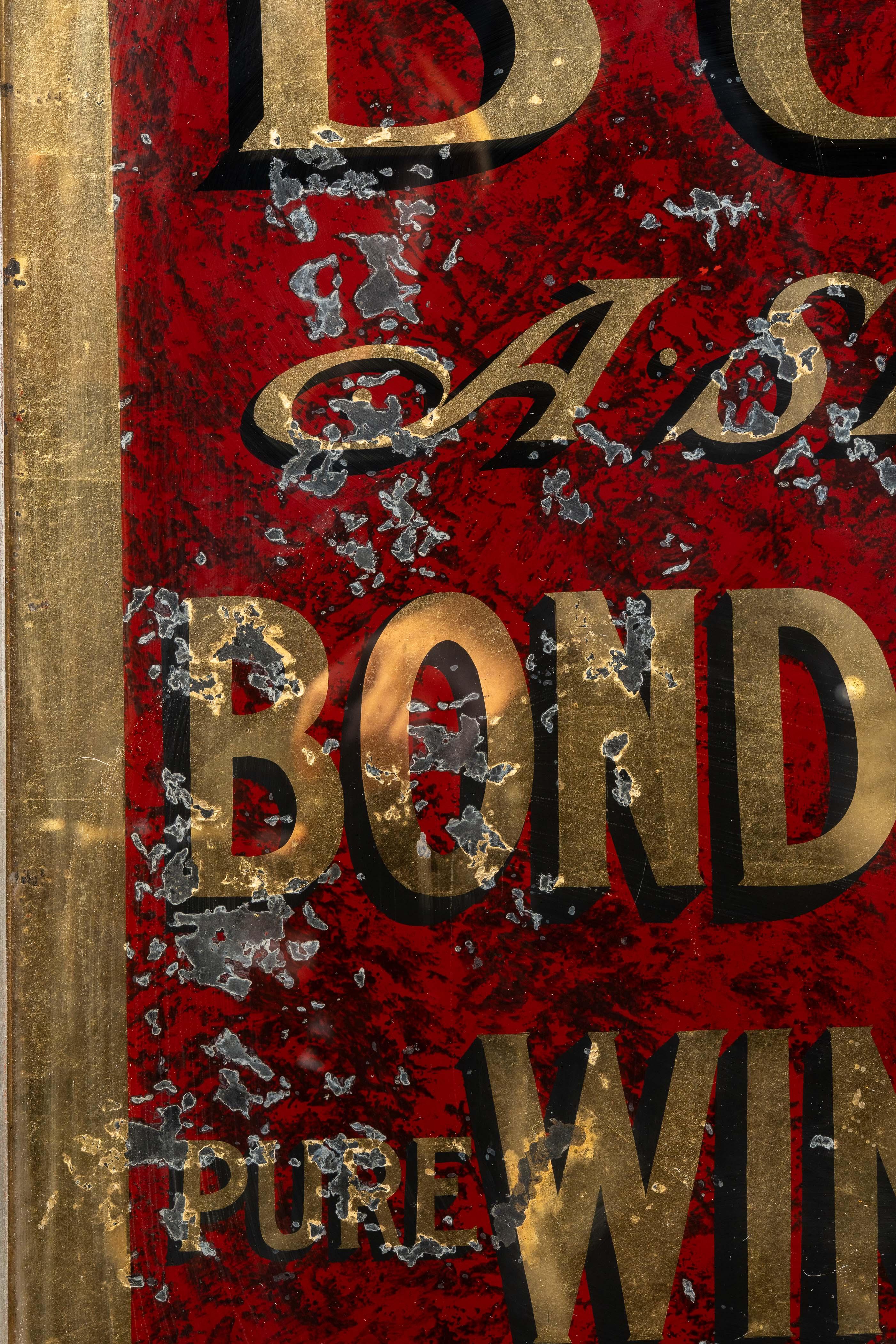 Brass Pre-Prohibition Fortune's Buffet ROG Mirror Sign For Sale