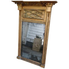 Pre Revolutionary Antique Gold Leaf Oversized Wall Mirror Original Glass