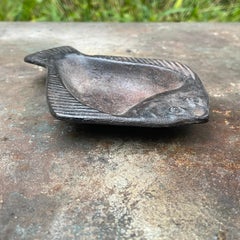 Pre-War Japanese Iron Fish Dish Vintage Flounder