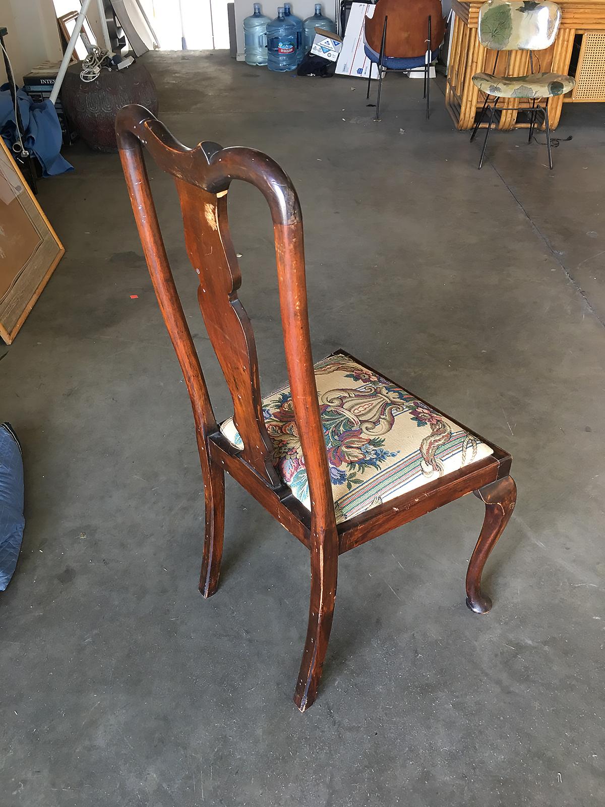 Pre-War Mahogany Art Deco Era Dining Room Chair Set of Four For Sale 1