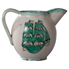 Pre-War Modernist Ceramic Pitcher by M.A.C.S. Vietri, Italy, 1930 ca.