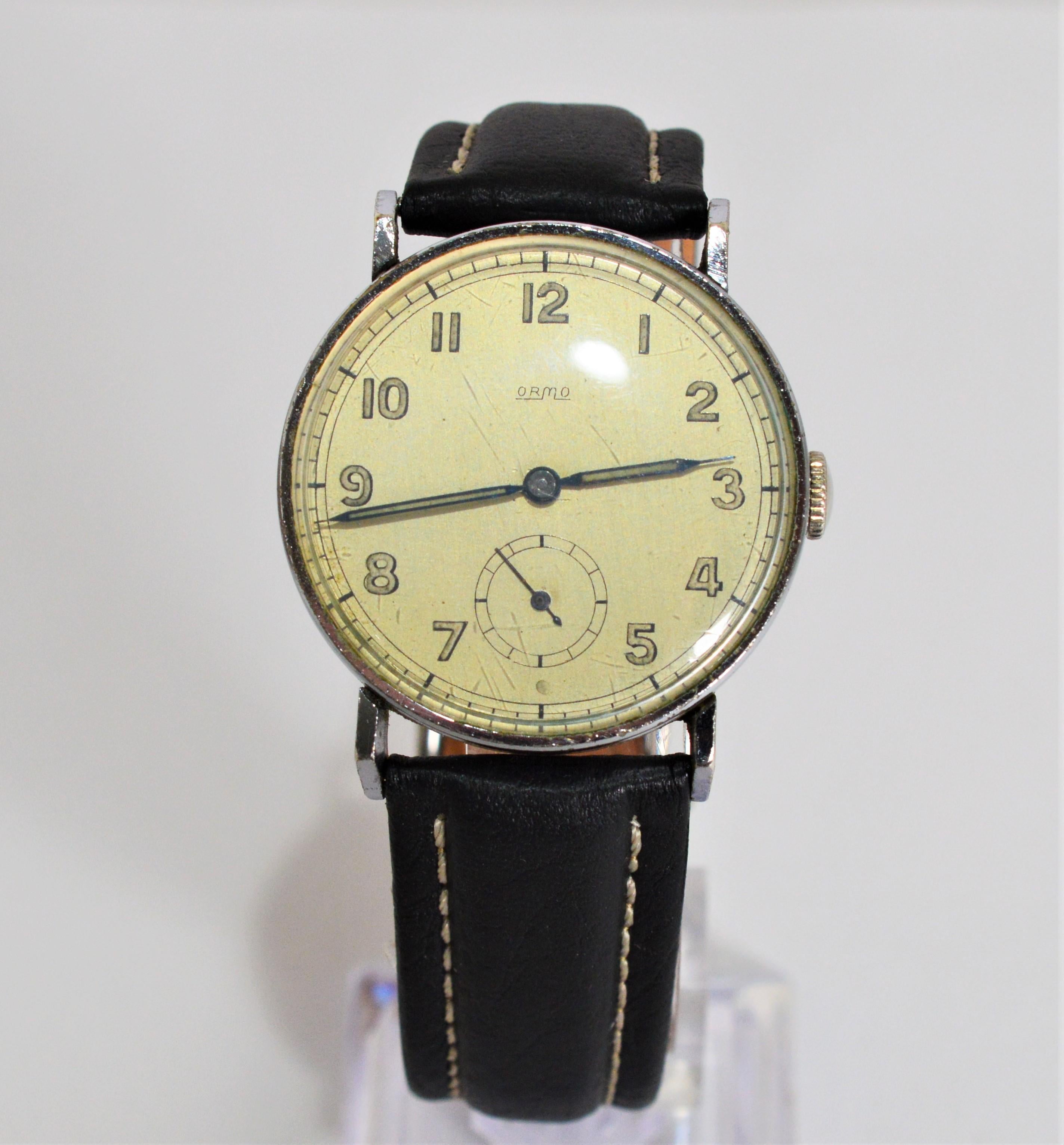Men's Pre War Ormo Wrist Watch by Raisch & Wossner, Germany  For Sale