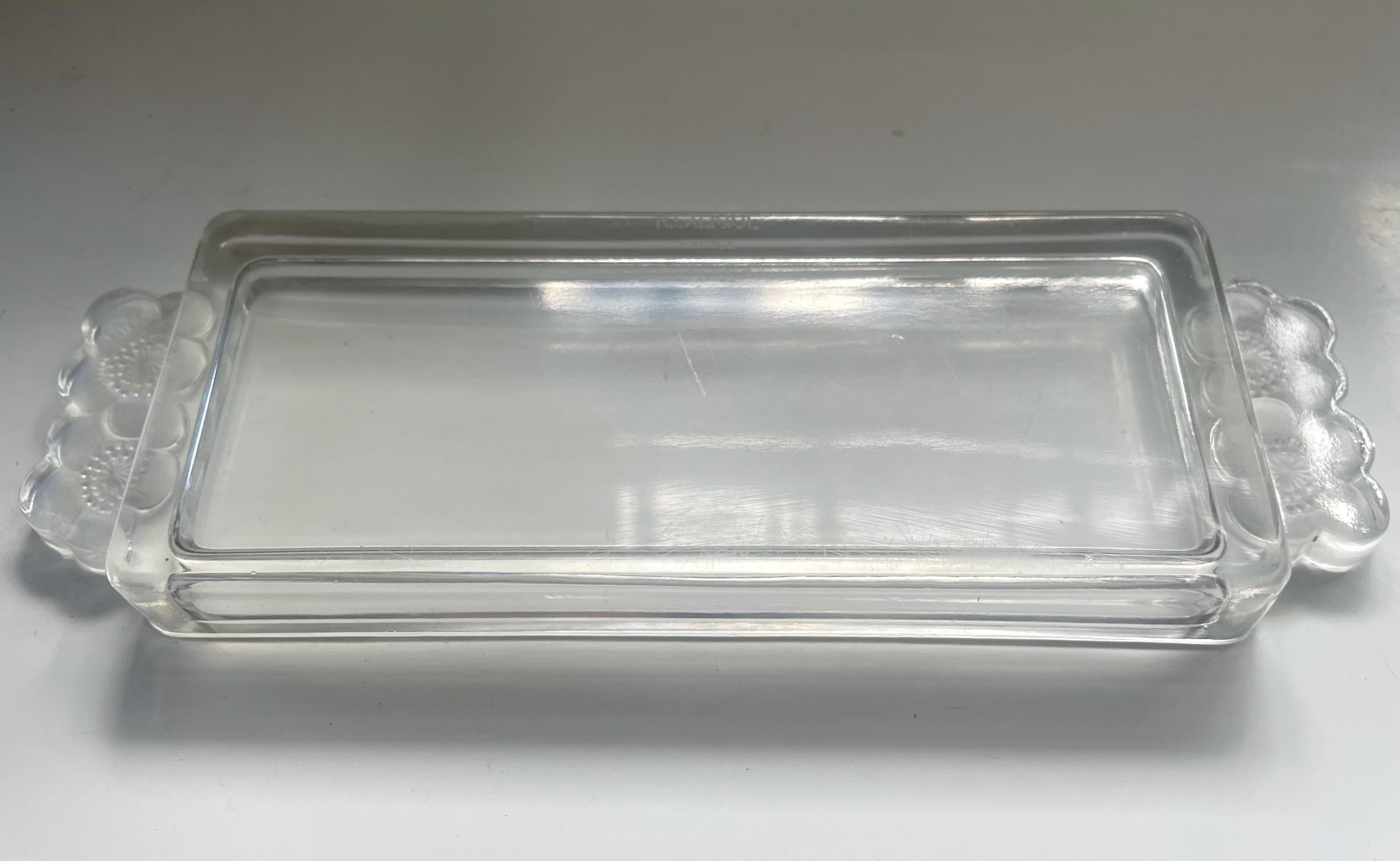 Art Glass Pre-war Rene Lalique Dish or vide poche, Eglantines, model 331, circa 1936, rare For Sale