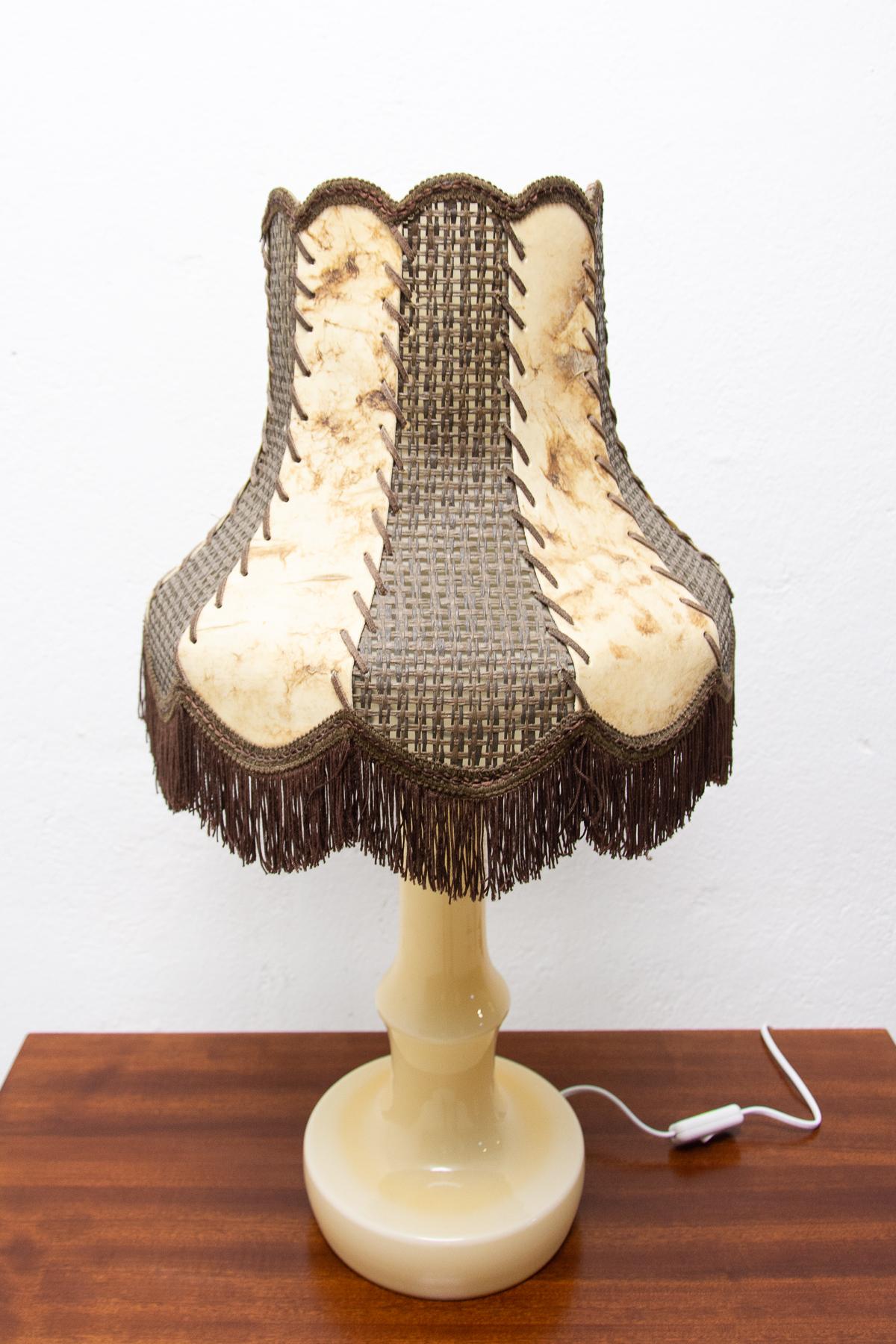 Fabric Pre-War Table Lamp, 1930's, Czechoslovakia For Sale
