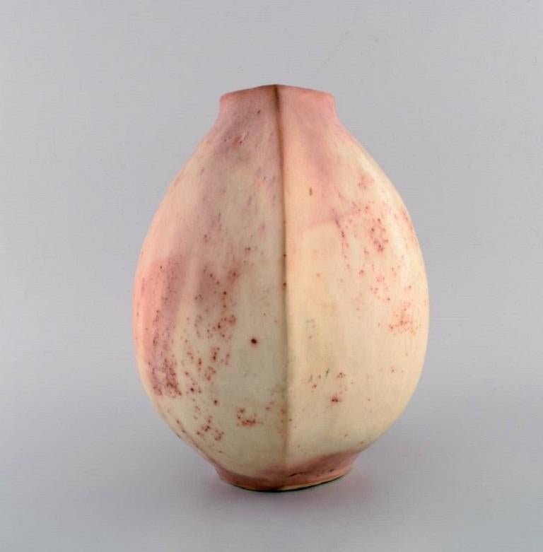 Preben Brandt Larsen, Danish Ceramicist, Large Unique Vase in Glazed Stoneware In Excellent Condition In Copenhagen, DK