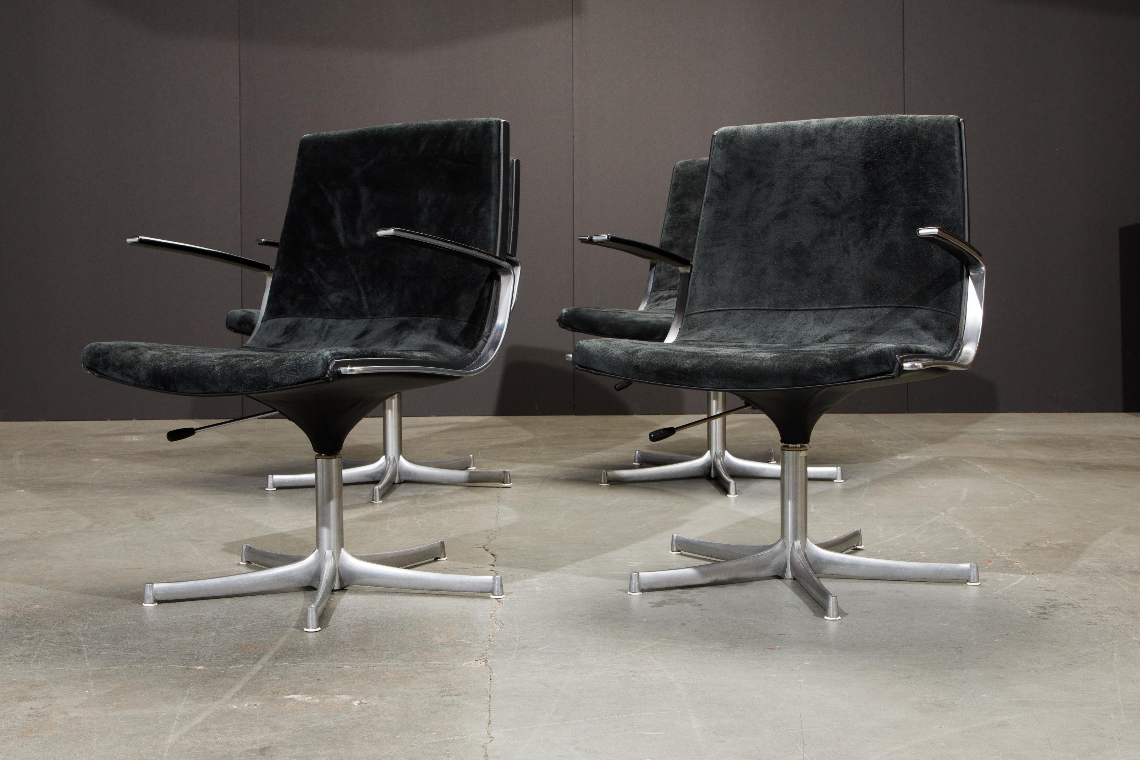 Preben Fabricius and Jorgen Kashtolm Swivel Chairs for Walter Knoll 1970s Signed In Good Condition For Sale In Los Angeles, CA