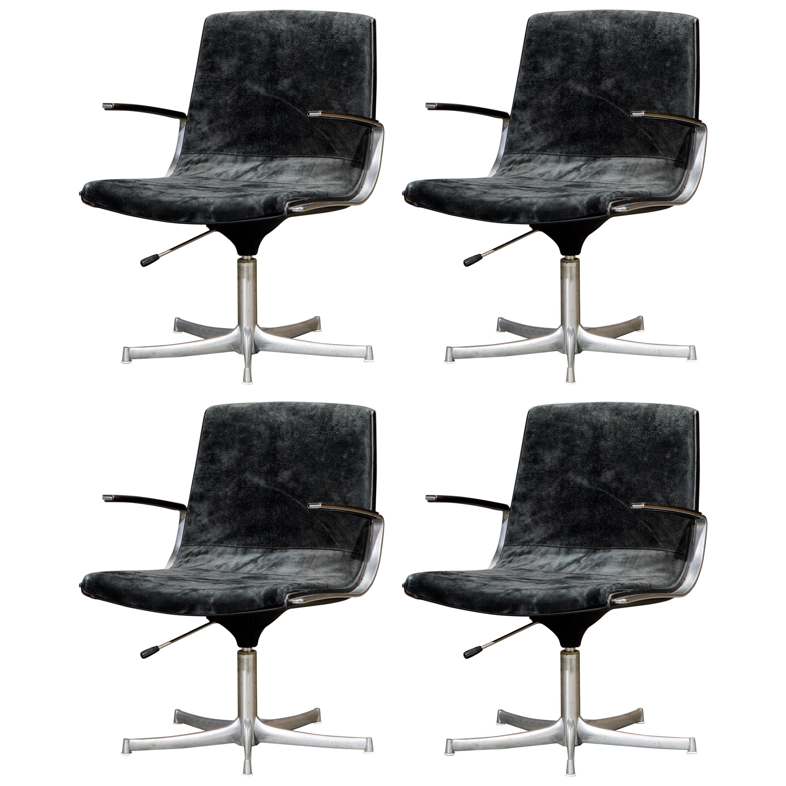 Preben Fabricius and Jorgen Kashtolm Swivel Chairs for Walter Knoll 1970s Signed