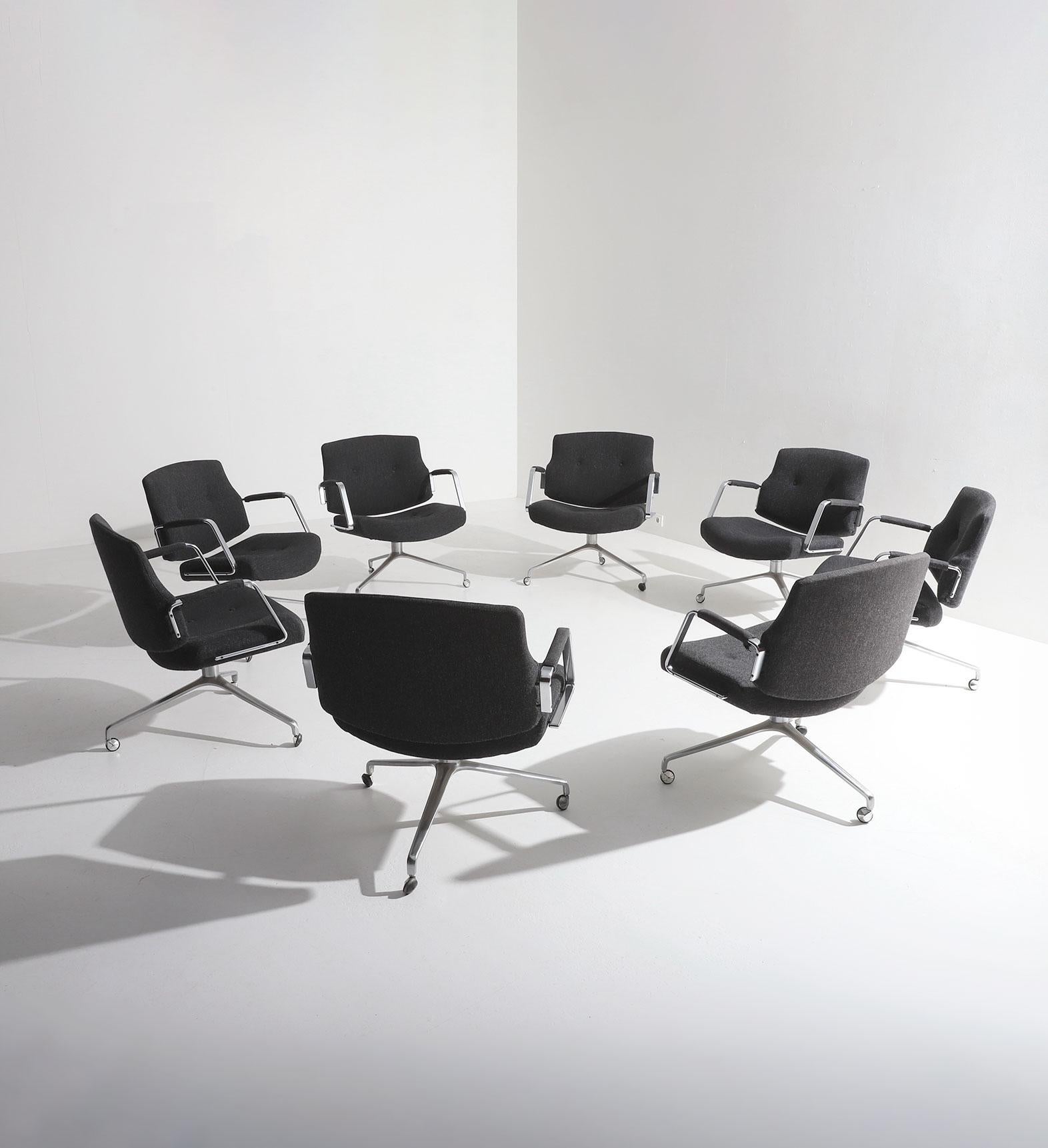 Steel Preben Fabricius and Jorgen Kastholm FK-84 Armchairs Kill International