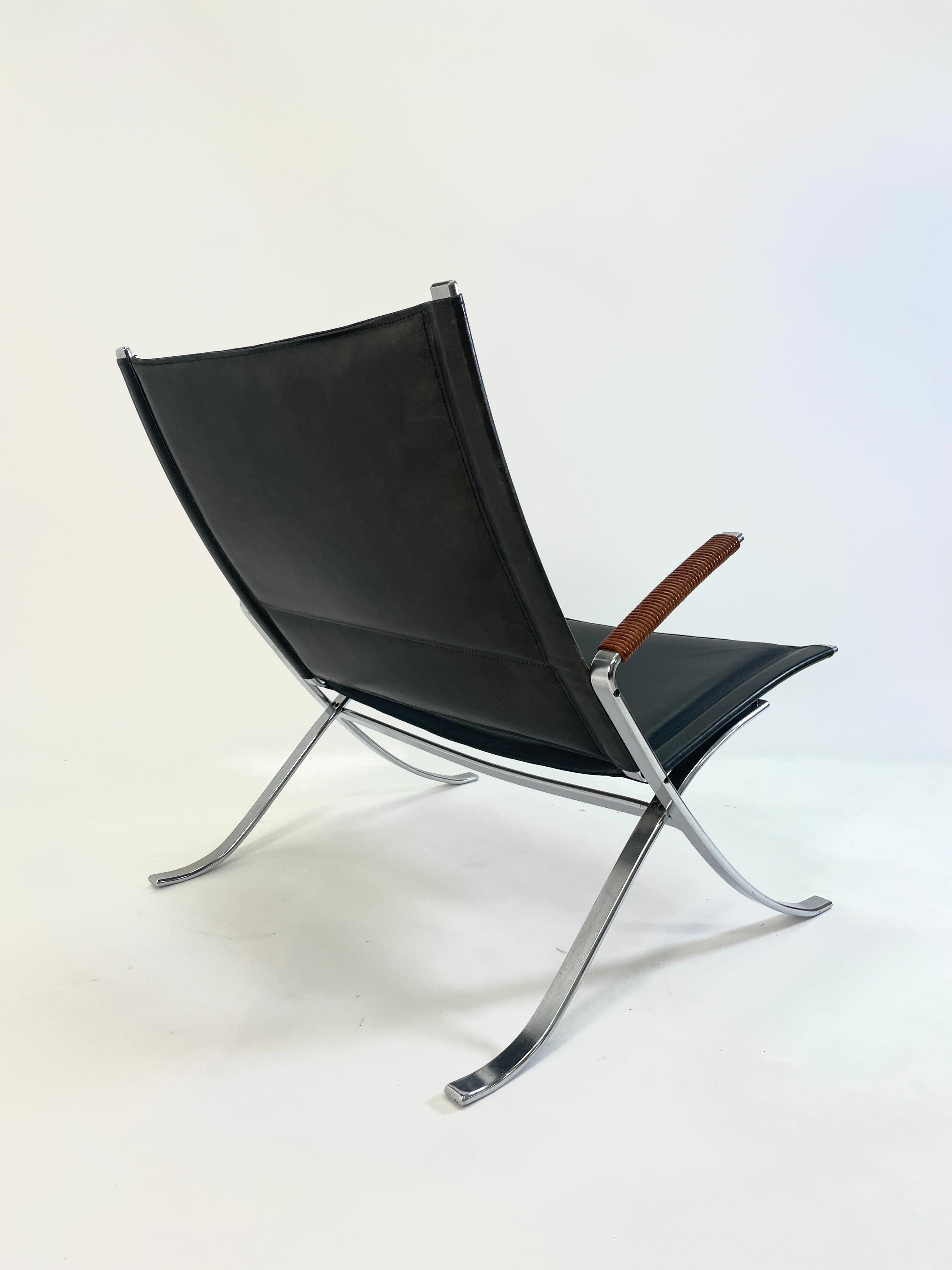 Scandinavian Modern Preben Fabricius and Jorgen Kastholm  X-chairs, model FK-82 (Pair Available) For Sale