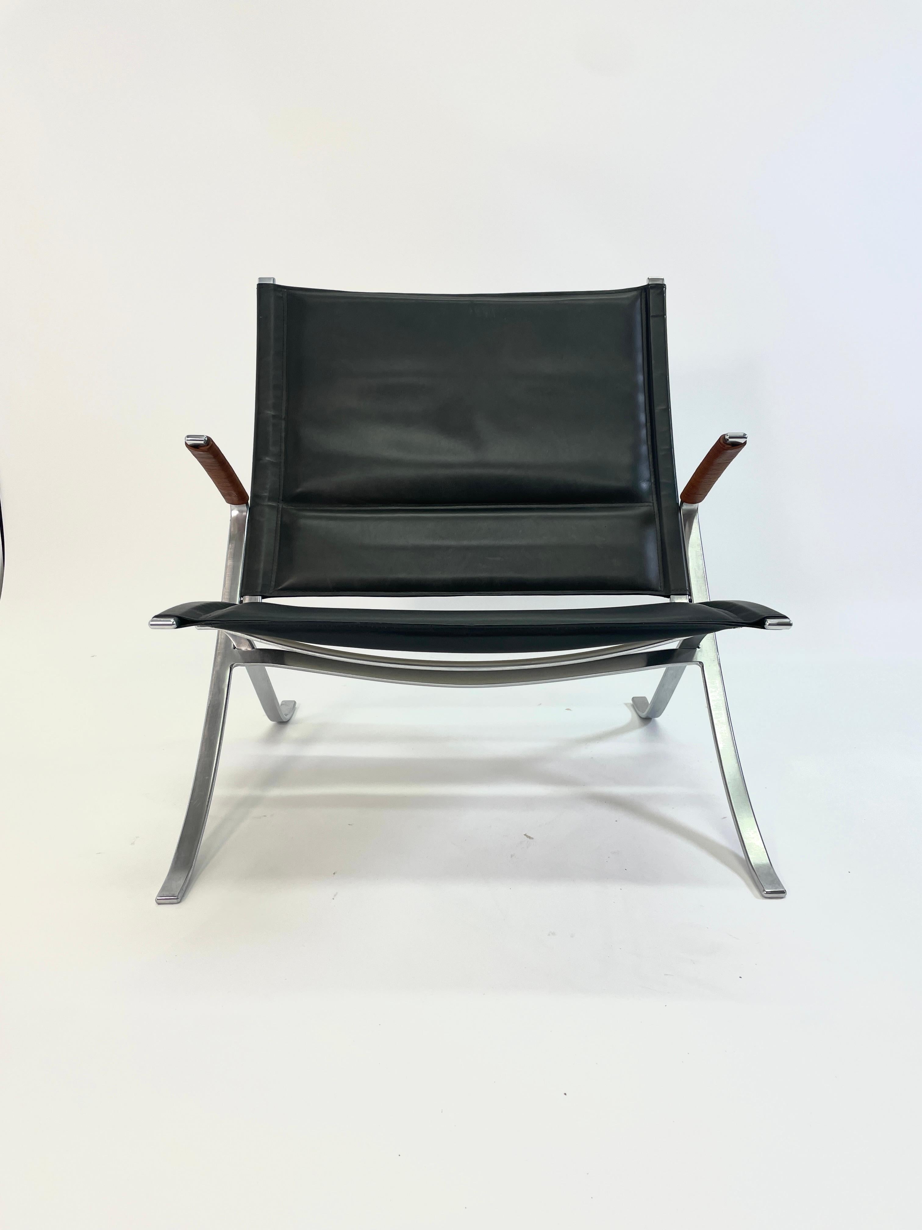 Danish Preben Fabricius and Jorgen Kastholm  X-chairs, model FK-82 (Pair Available) For Sale