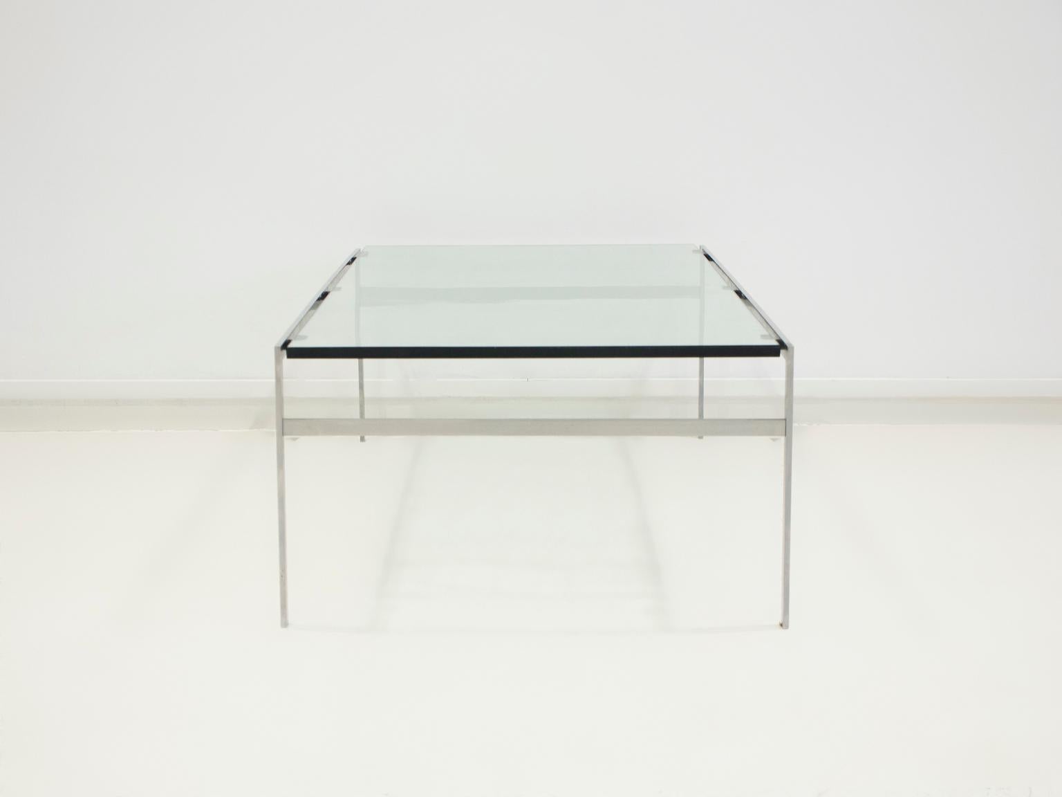 Preben Fabricius and Jørgen Kastholm Coffee Table of Steel and Glass For Sale 4