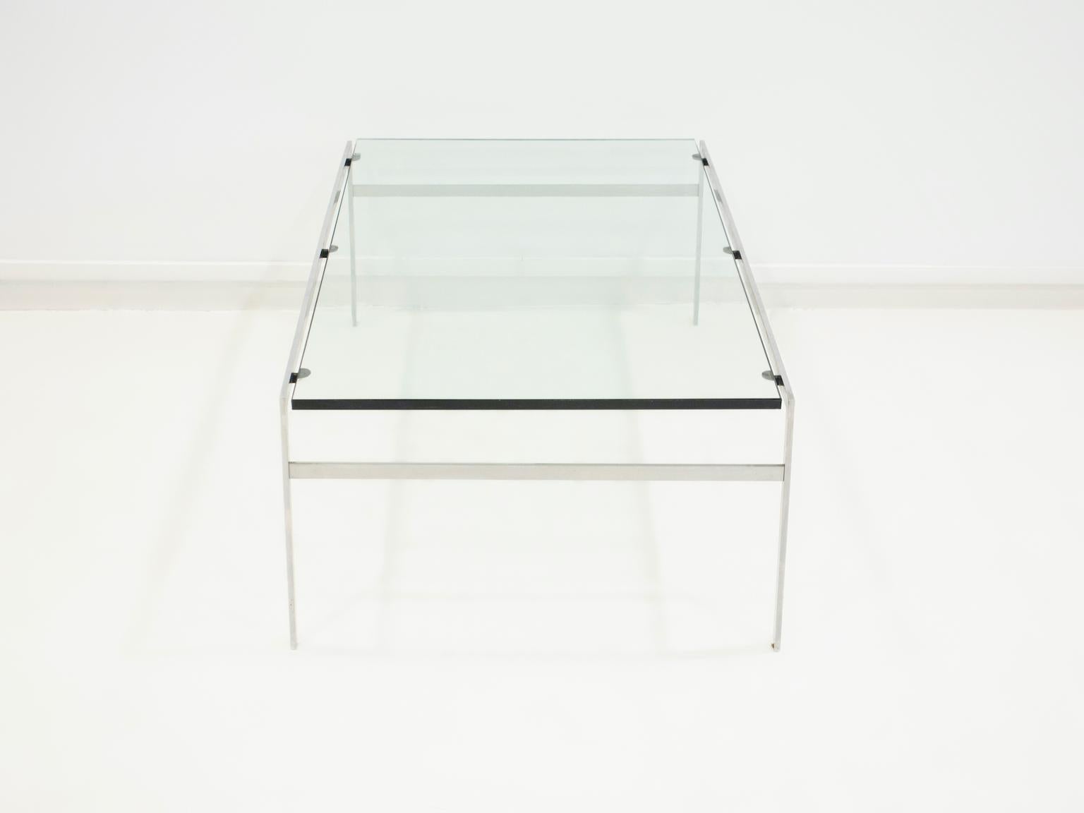 Preben Fabricius and Jørgen Kastholm Coffee Table of Steel and Glass For Sale 5