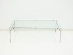 Preben Fabricius and Jørgen Kastholm Coffee Table of Steel and Glass