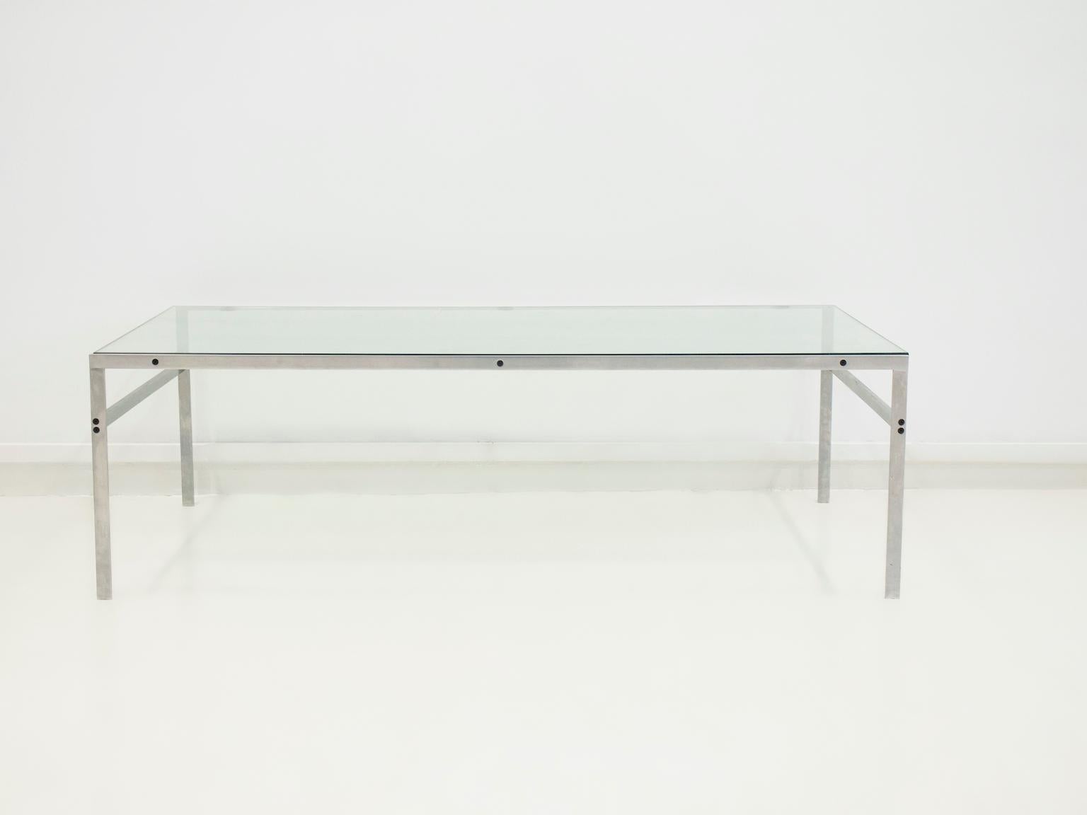 Mid-Century Modern Preben Fabricius and Jørgen Kastholm Coffee Table of Steel and Glass For Sale
