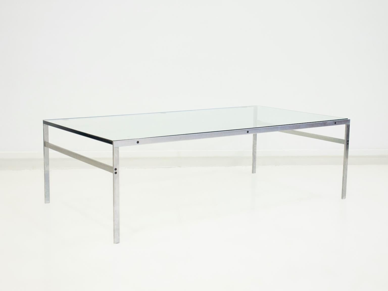 Preben Fabricius and Jørgen Kastholm Coffee Table of Steel and Glass For Sale 3