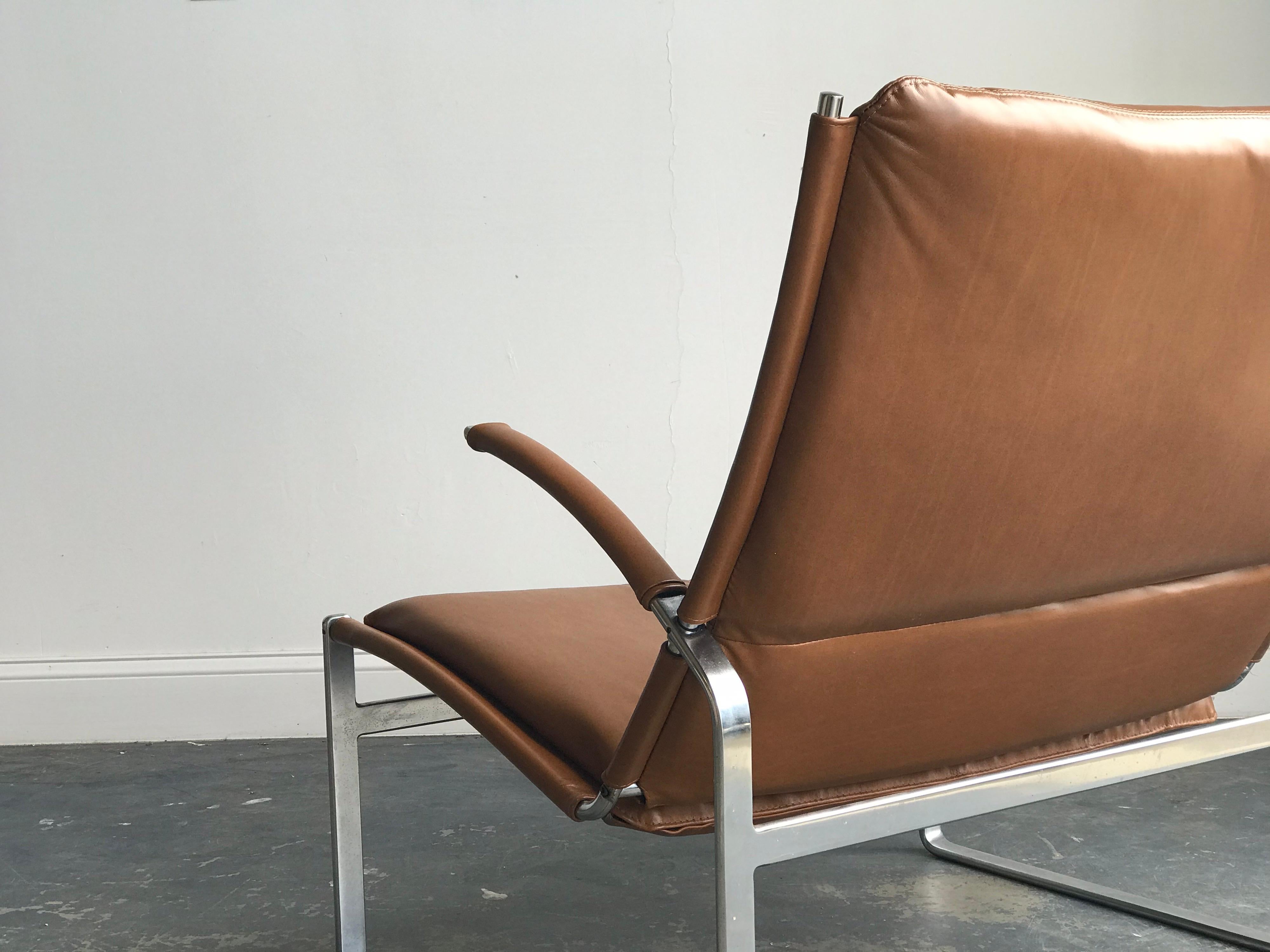 Steel Preben Fabricius and Jørgen Kastholm Lounge Chairs, Model FK81
