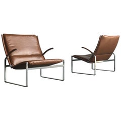 Preben Fabricius and Jørgen Kastholm Lounge Chairs, Model FK81