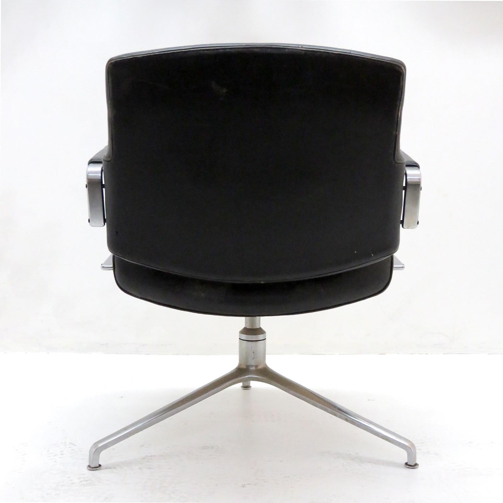 Plated Preben Fabricius and Jørgen Kastholm Office Chair Model FK84, 1962 For Sale