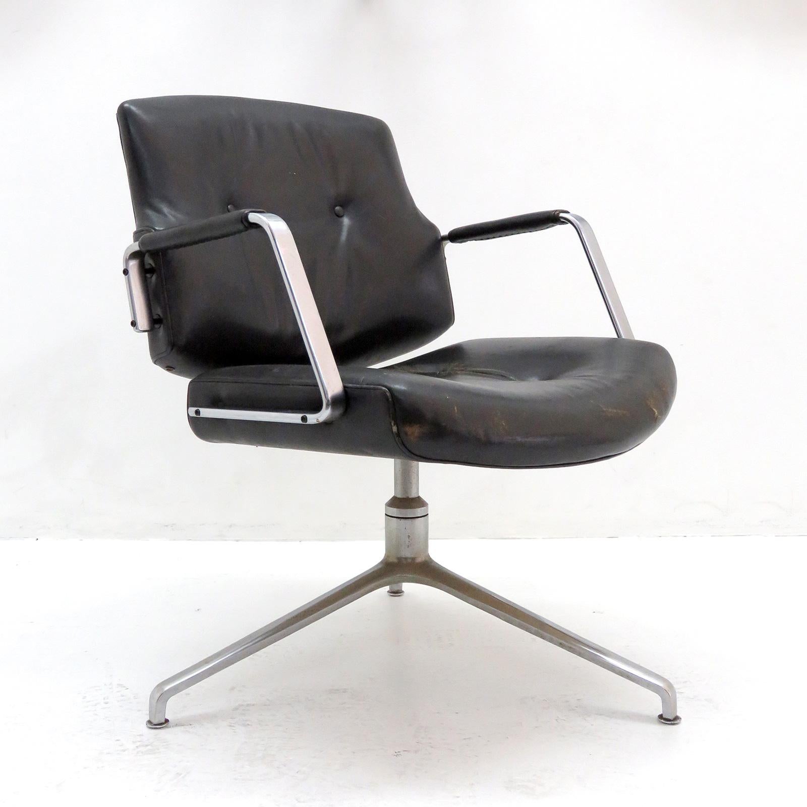 Scandinavian Modern Preben Fabricius and Jørgen Kastholm Office Chair Model FK84