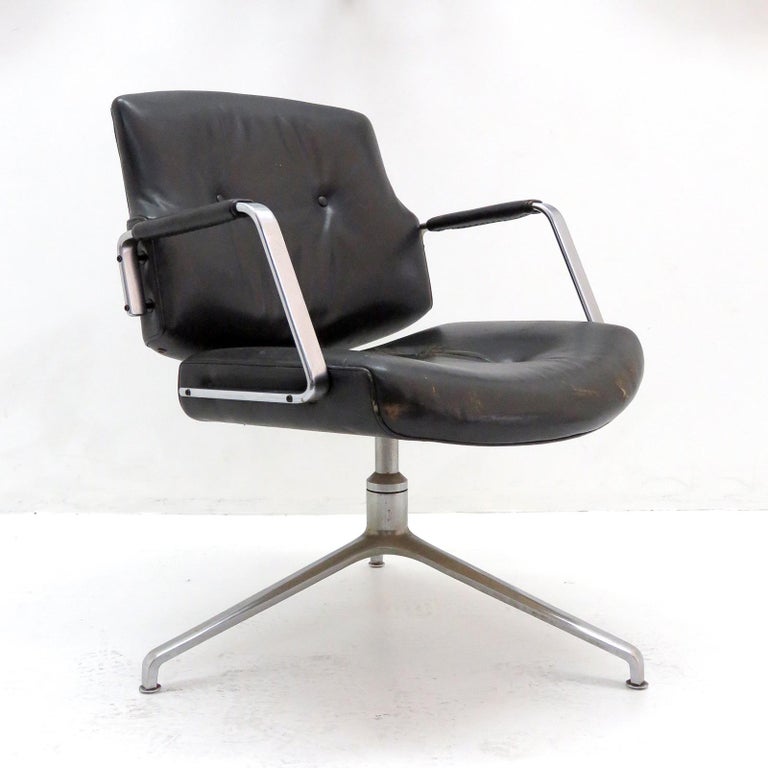 Scandinavian Modern Preben Fabricius and Jørgen Kastholm Office Chair Model FK84 For Sale