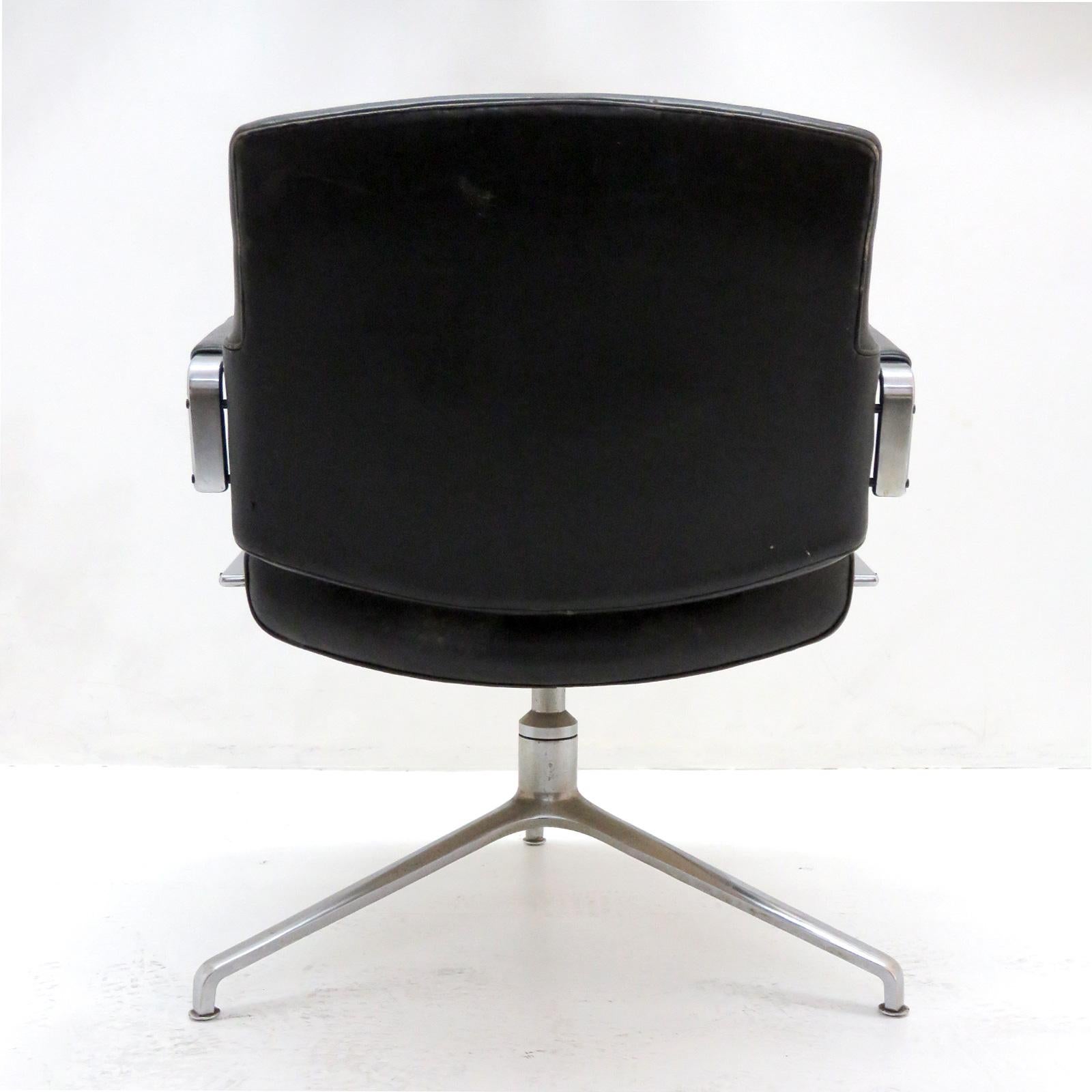 Plated Preben Fabricius and Jørgen Kastholm Office Chair Model FK84