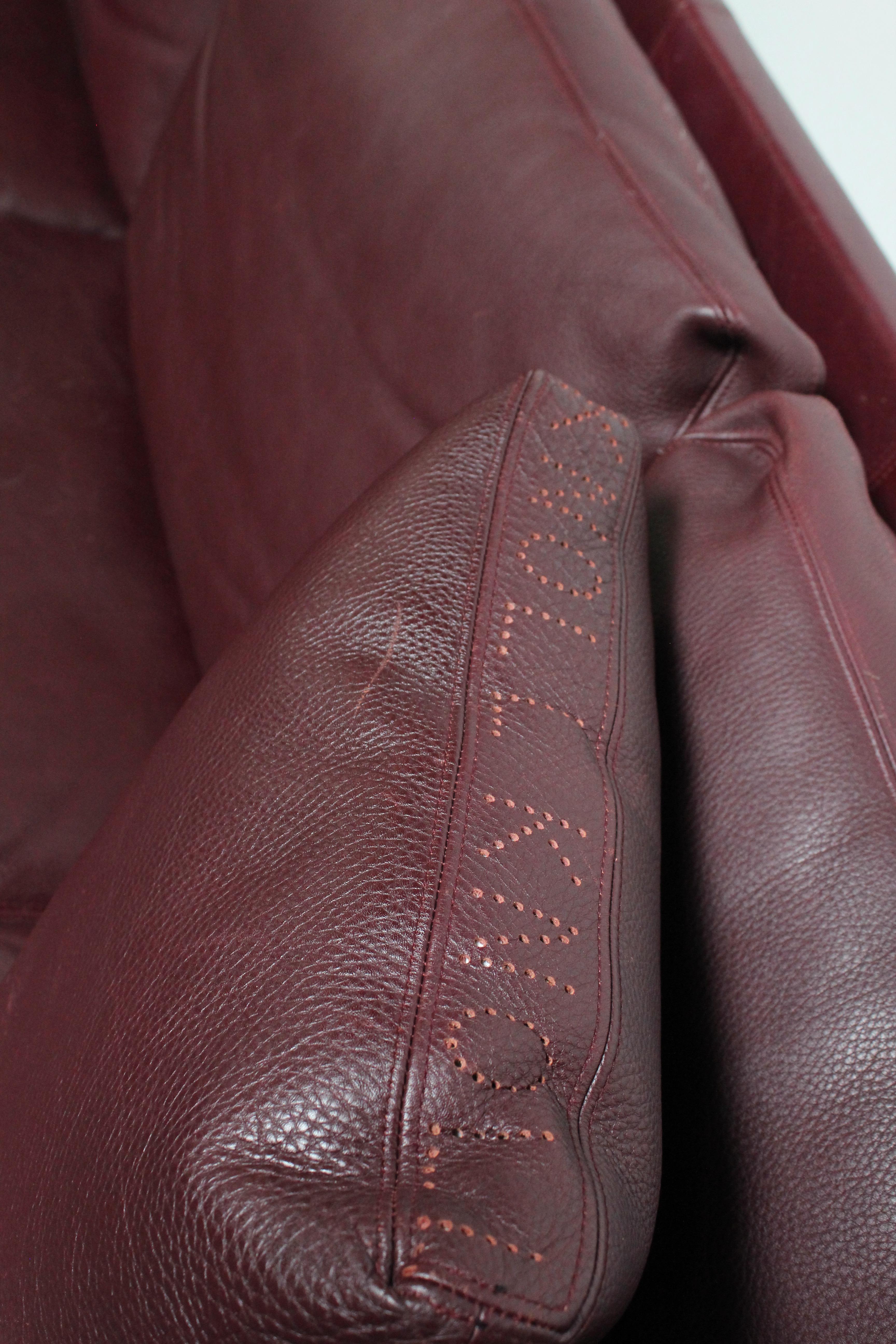 Preben Fabricius per Walter Knoll Divano in pelle cordovan e acciaio cromato in vendita 12