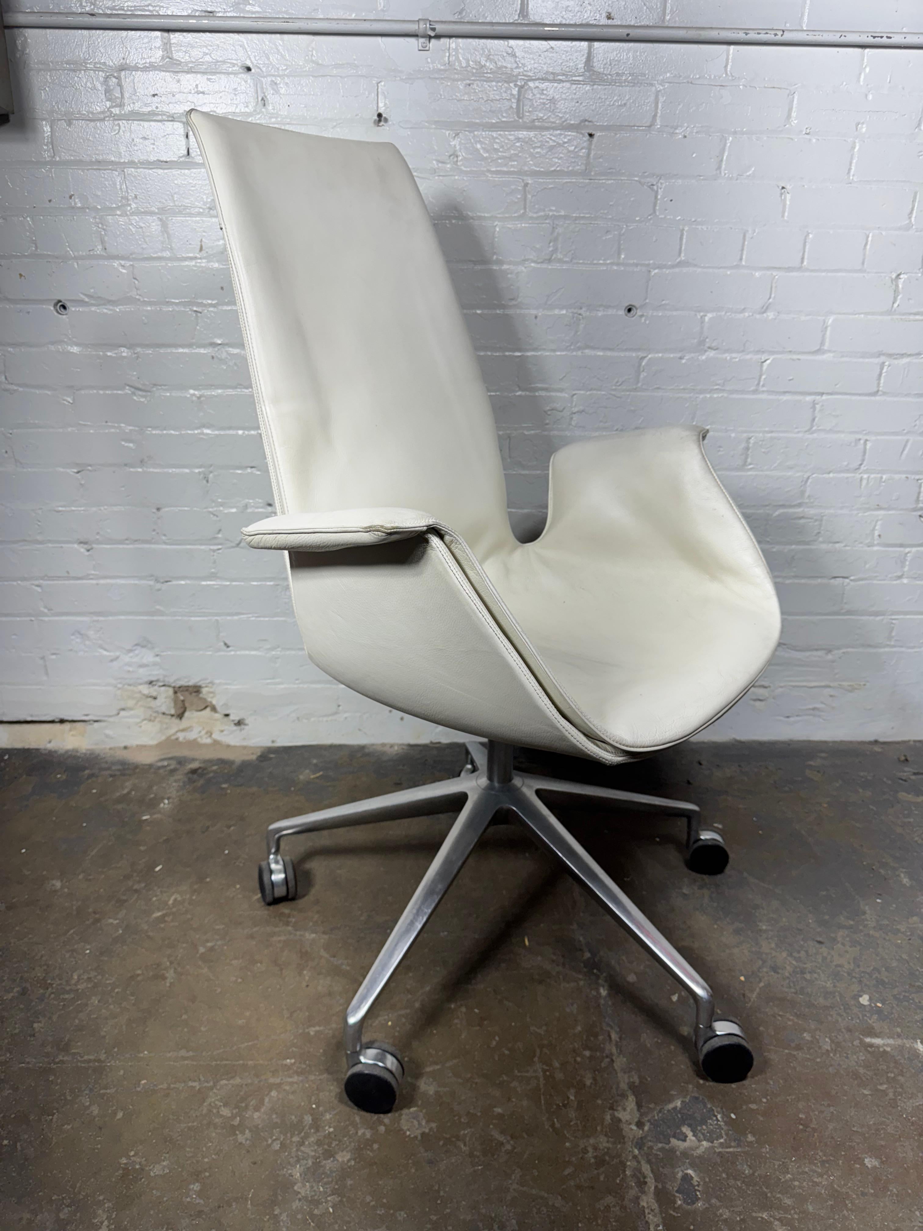 Preben Fabricius & Jorgen Kastholm Bird Chair/ 1960's , White Leather For Sale 3