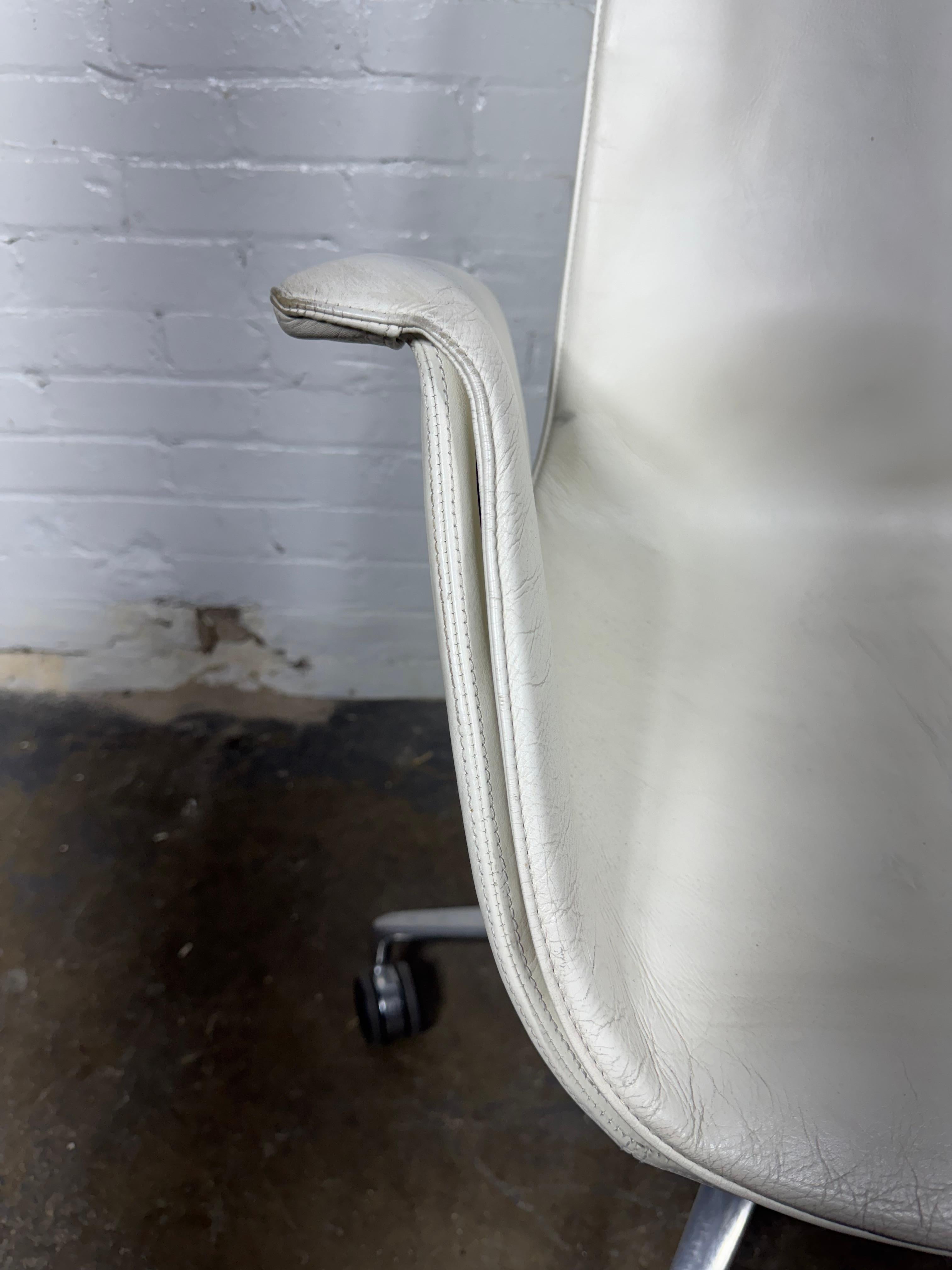 Preben Fabricius & Jorgen Kastholm Bird Chair/ 1960's , White Leather For Sale 4
