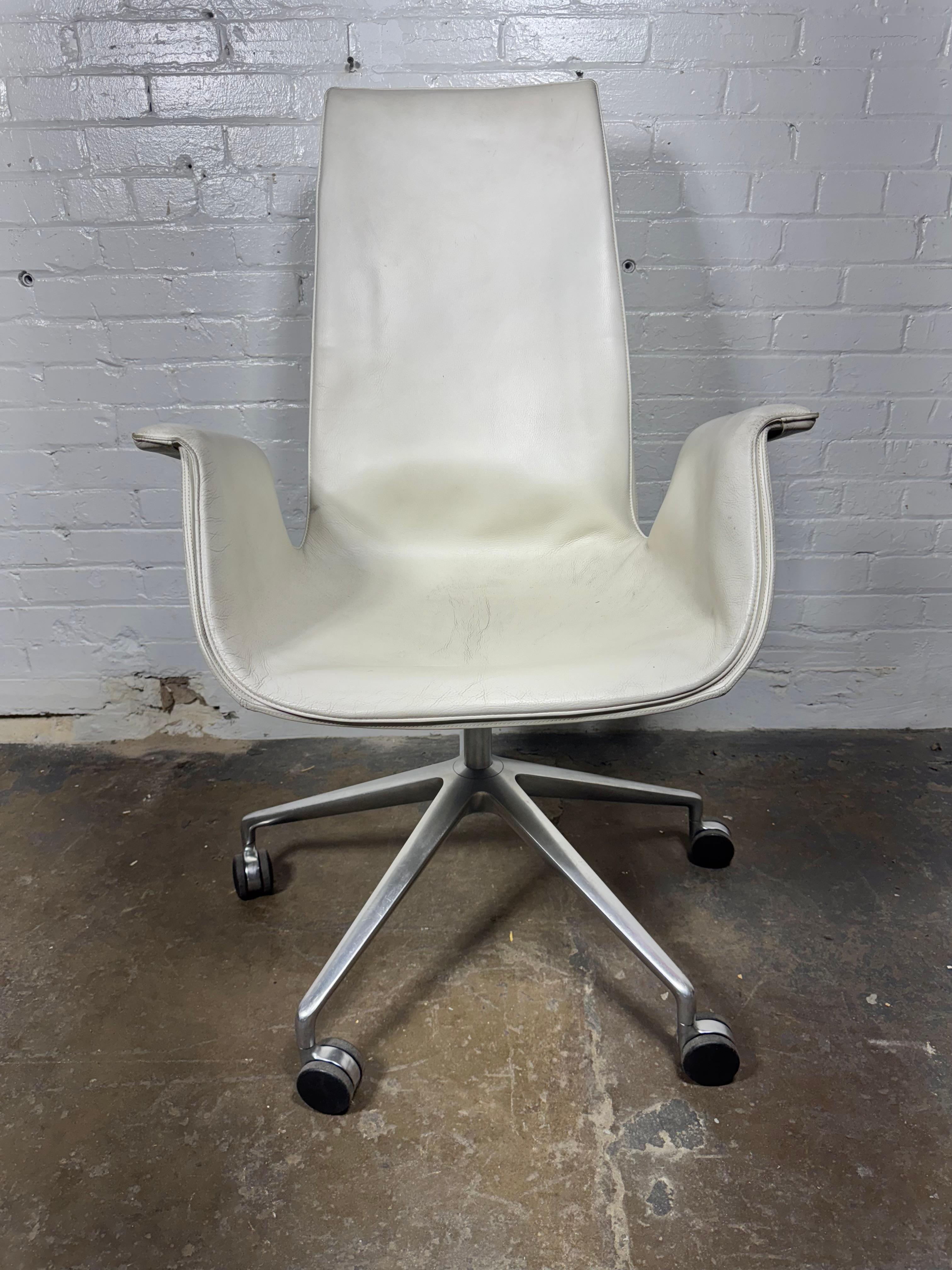 Preben Fabricius & Jorgen Kastholm Bird Chair/ 1960's , White Leather For Sale 5