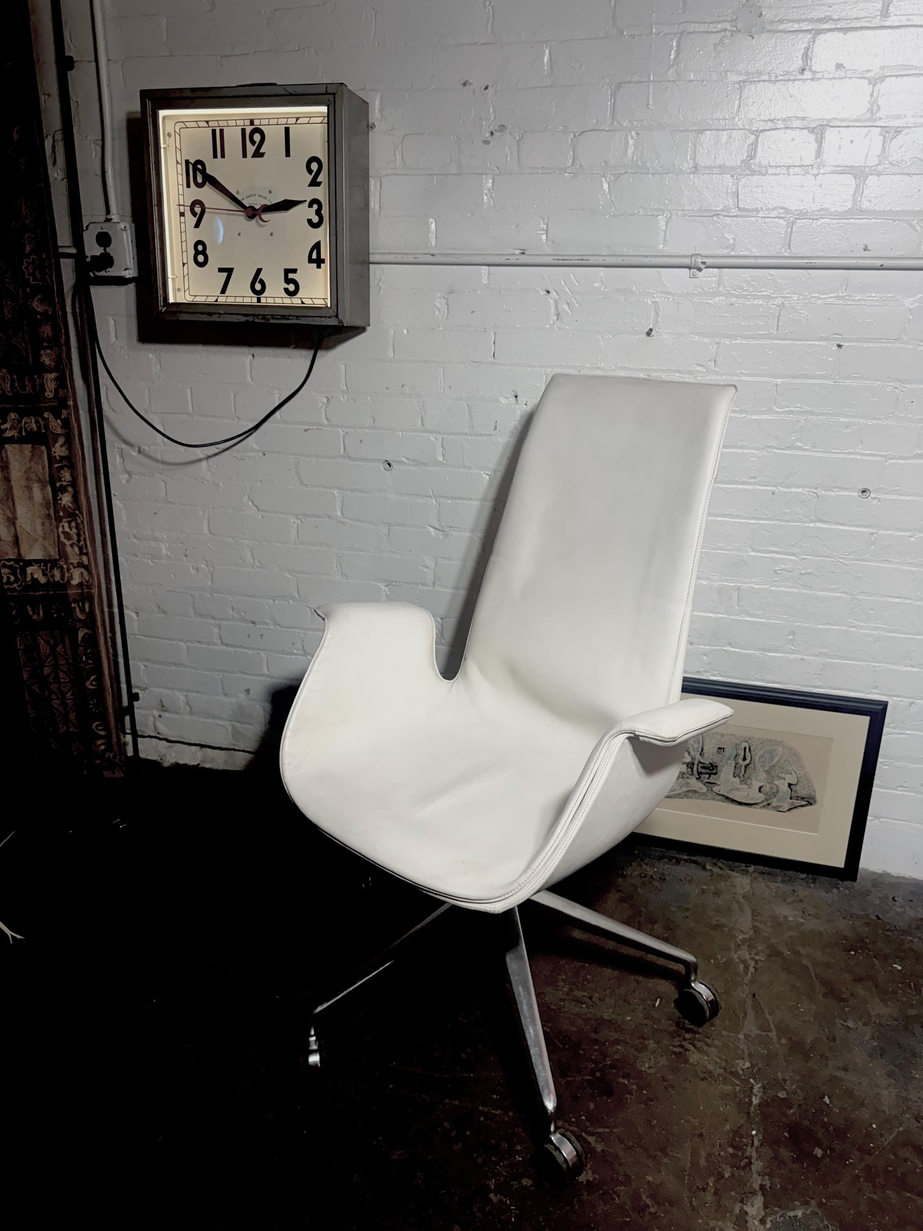 Preben Fabricius & Jorgen Kastholm Bird Chair/ 1960's , White Leather For Sale 6