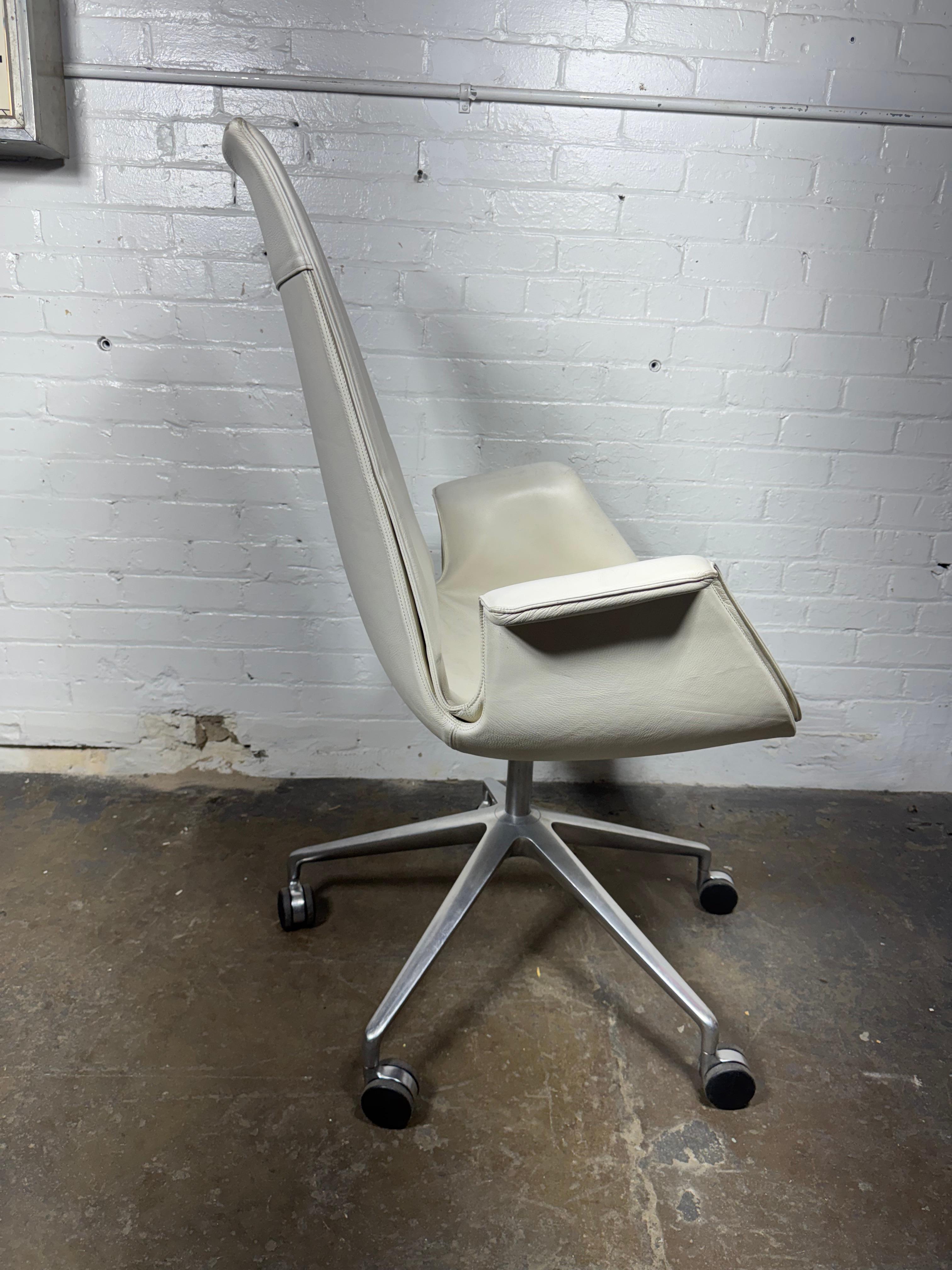 Preben Fabricius & Jorgen Kastholm Bird Chair/ 1960's , White Leather For Sale 2