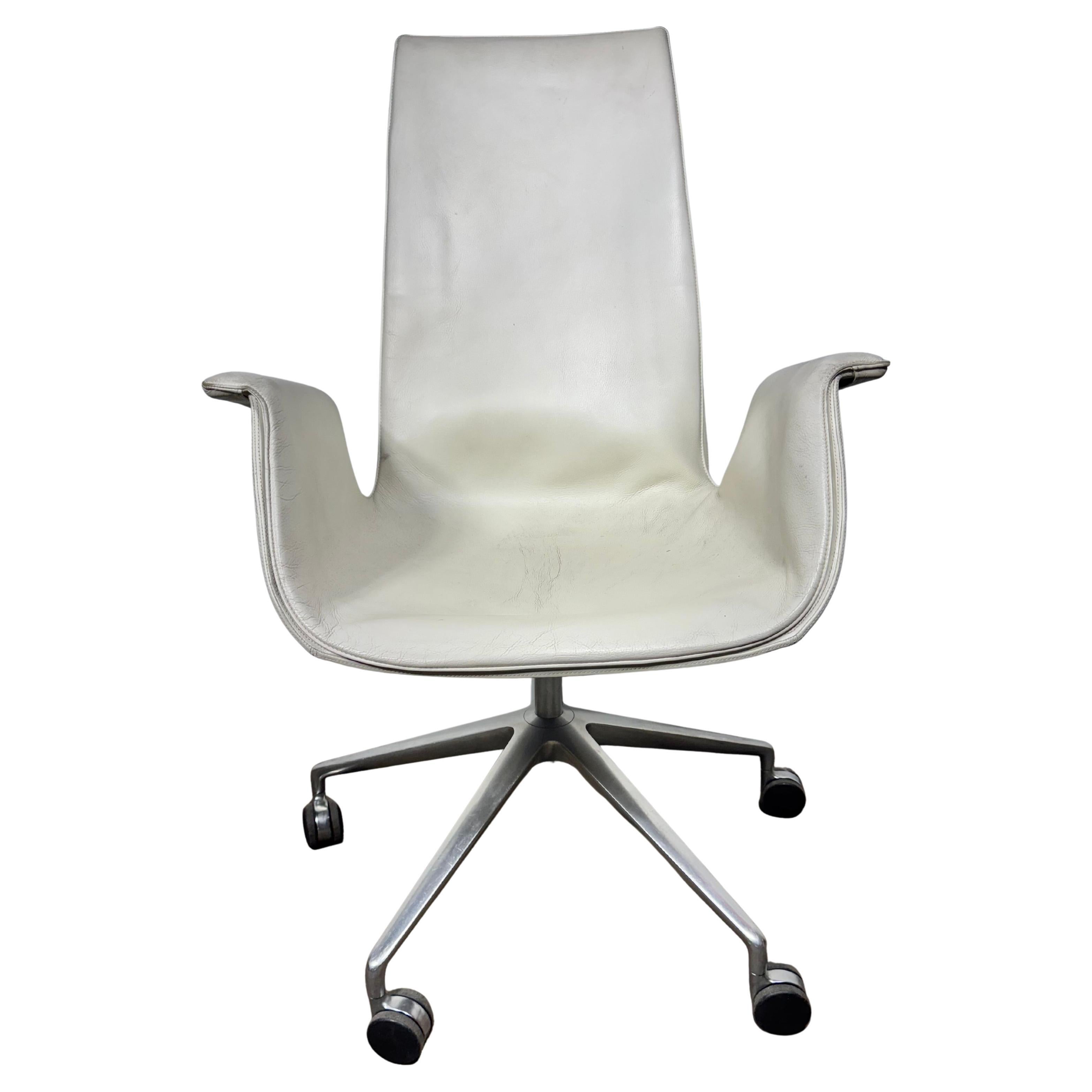 Preben Fabricius & Jorgen Kastholm Bird Chair/ 1960's , White Leather For Sale