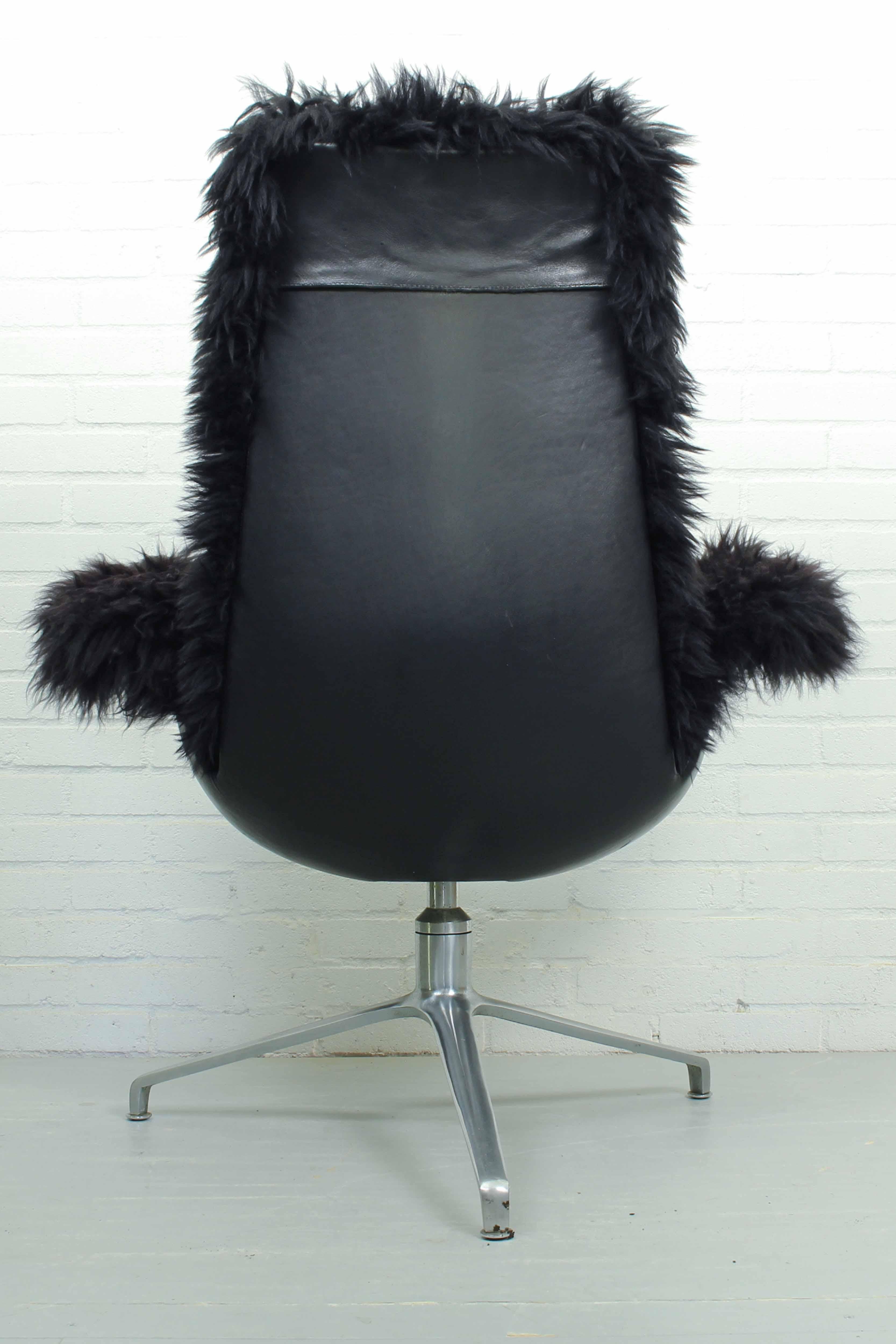 Leather Preben Fabricius Jorgen Kastholm Bird Chairs Kill, 1964 For Sale