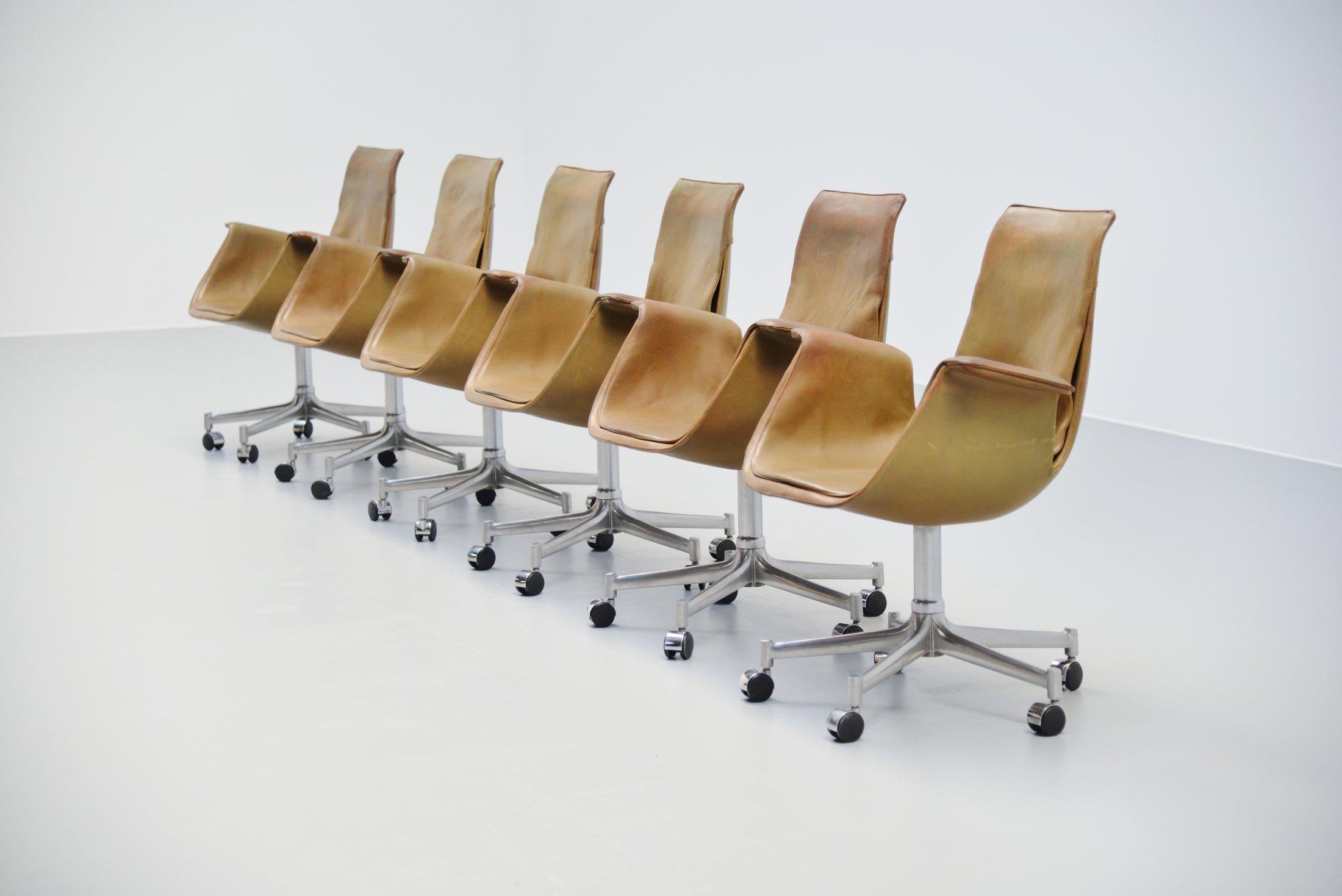 Mid-Century Modern Preben Fabricius Jorgen Kastholm FK6727 Bird Office Chairs, 1964