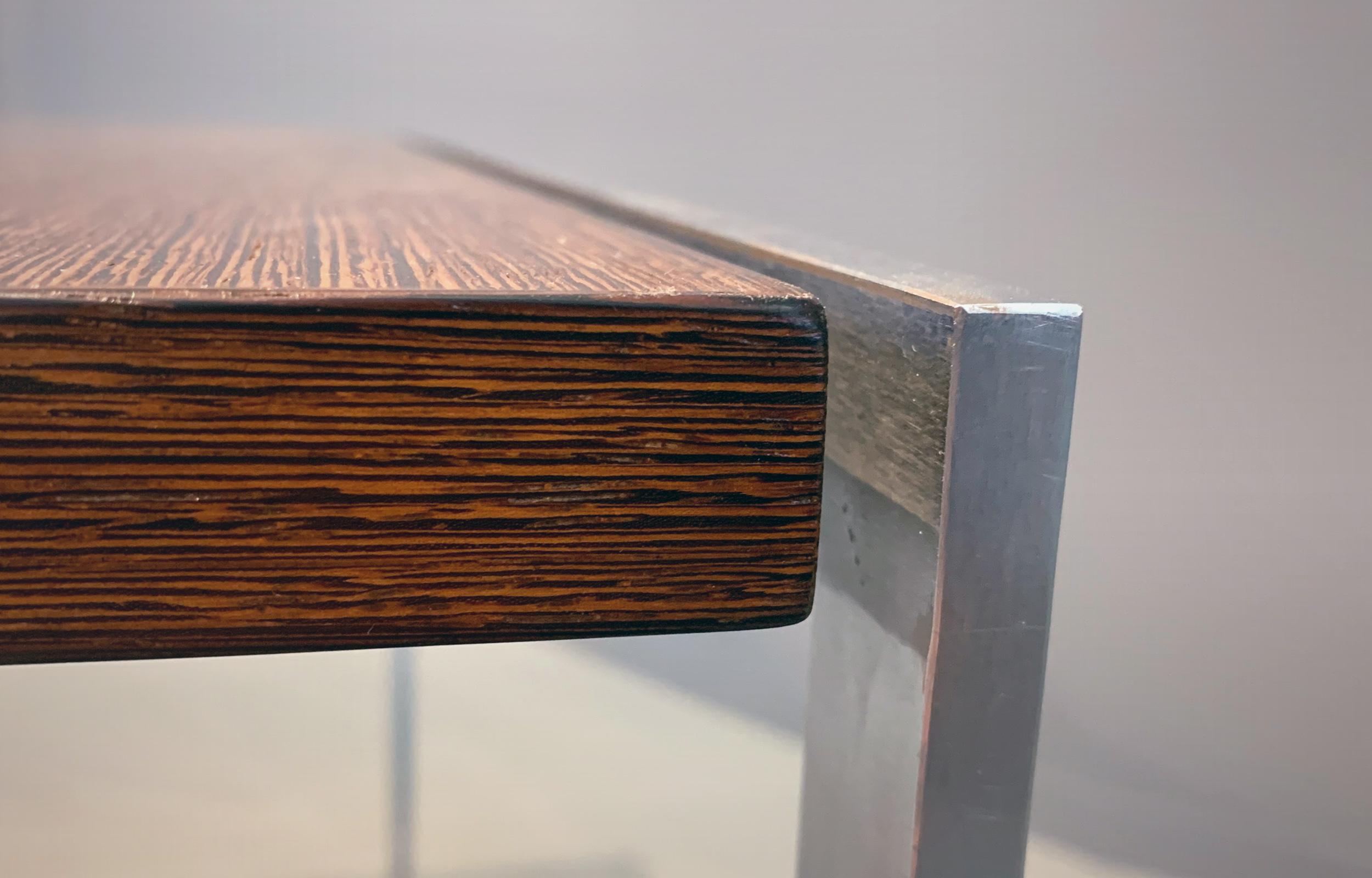 Preben Fabricius Jorgen Kastholm Side Coffee Table Wengé Wood Steel Modern Bo-Ex For Sale 3