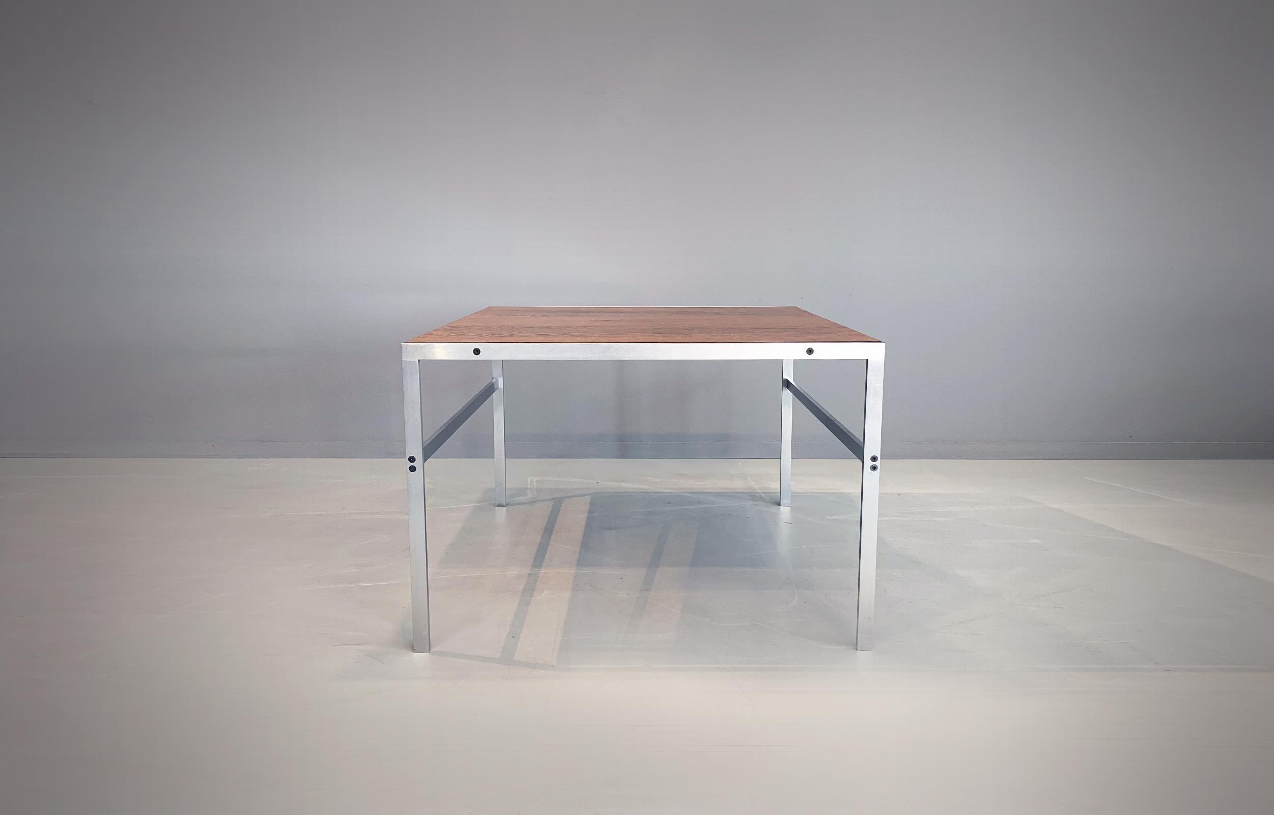 Mid-Century Modern Preben Fabricius Jorgen Kastholm Side Coffee Table Wengé Wood Steel Modern Bo-Ex For Sale
