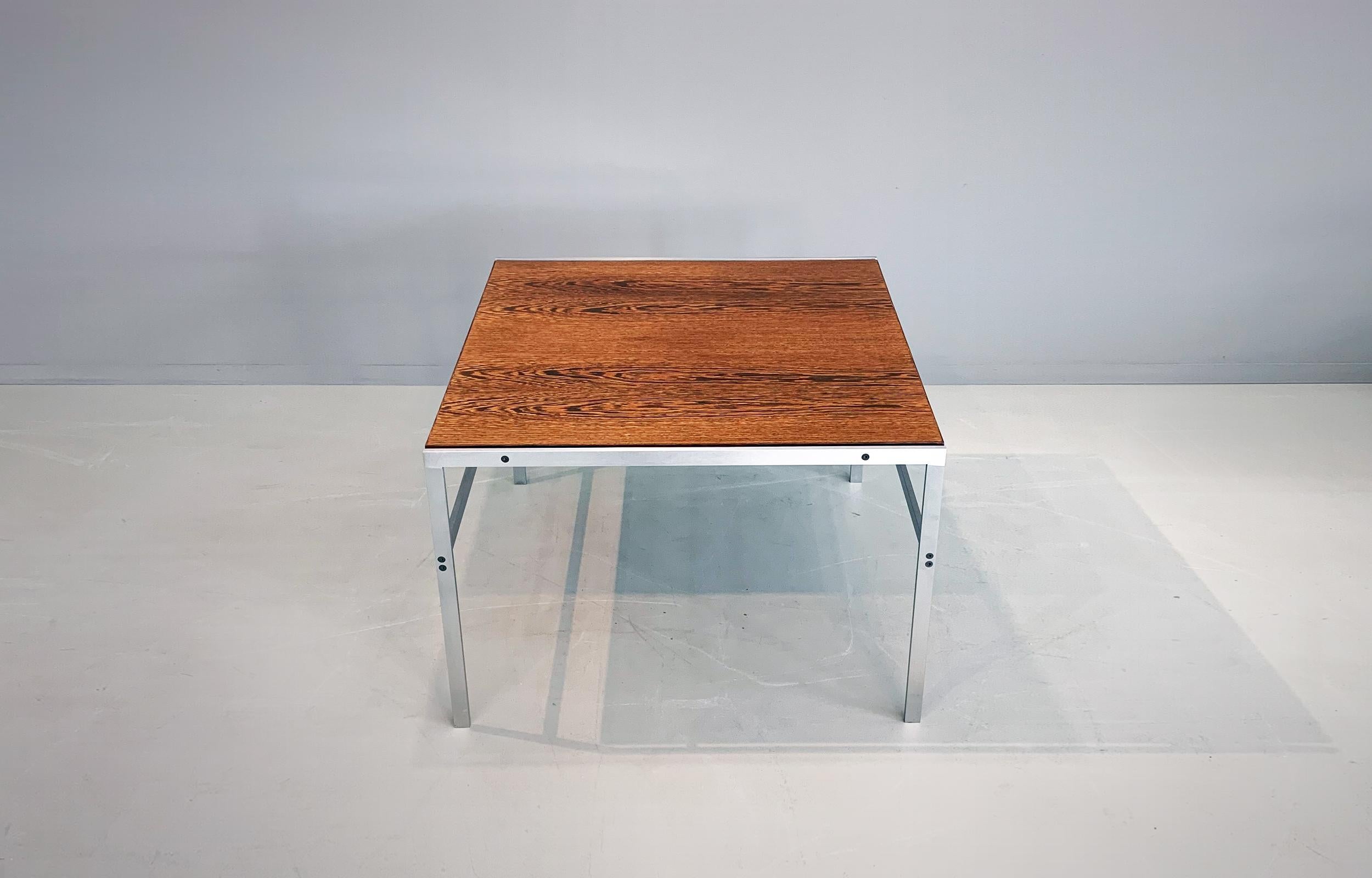 Danish Preben Fabricius Jorgen Kastholm Side Coffee Table Wengé Wood Steel Modern Bo-Ex For Sale