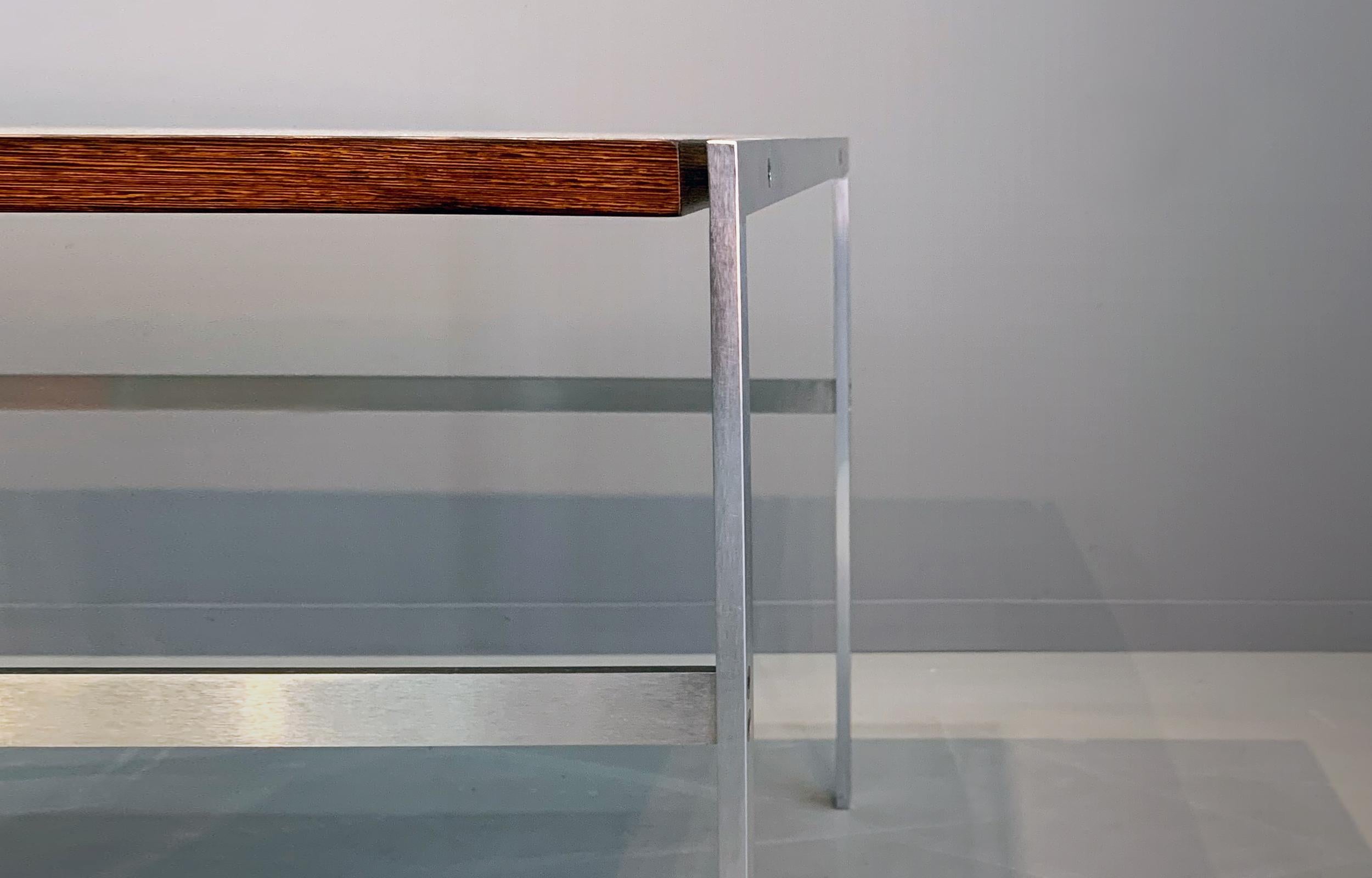 20th Century Preben Fabricius Jorgen Kastholm Side Coffee Table Wengé Wood Steel Modern Bo-Ex For Sale