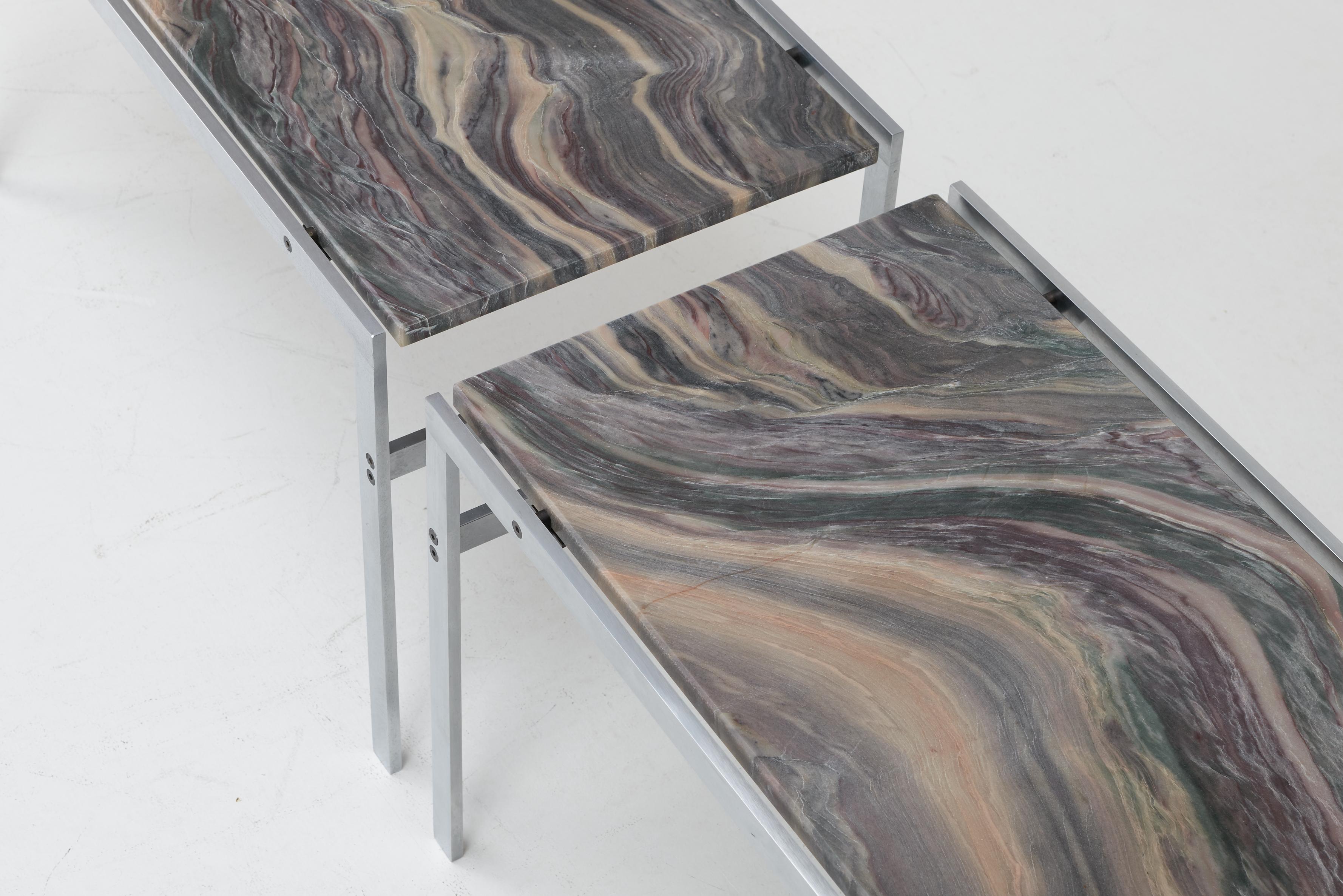 Acier Tables en acier et quartzite Preben Fabricius, Jorgen Kastholm pour Bo-Ex BO 551 en vente