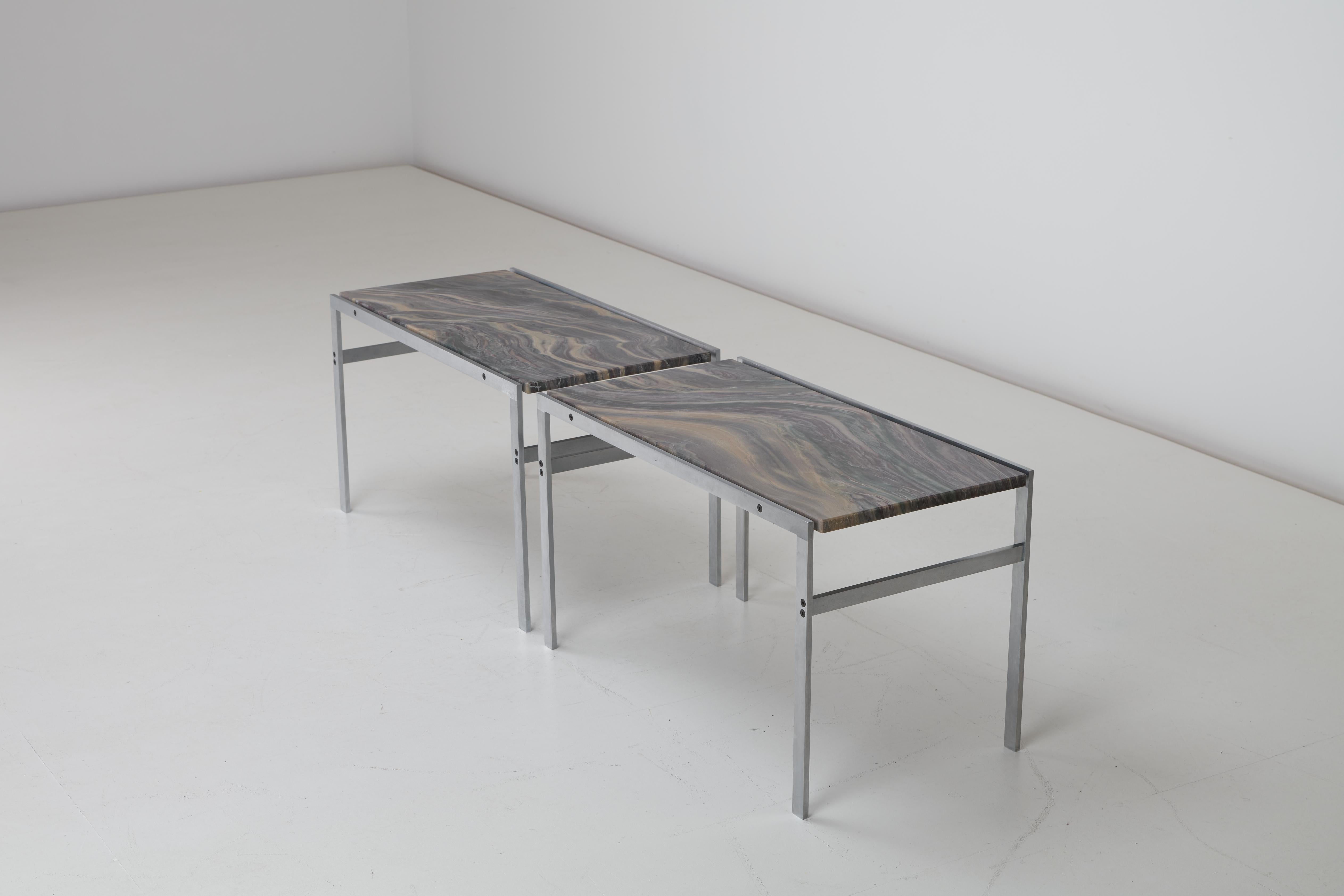 Tables en acier et quartzite Preben Fabricius, Jorgen Kastholm pour Bo-Ex BO 551 en vente 1