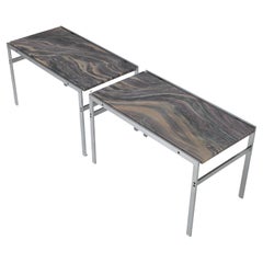 Preben Fabricius, Jorgen Kastholm Steel & Quartzite Tables for Bo-Ex BO 551