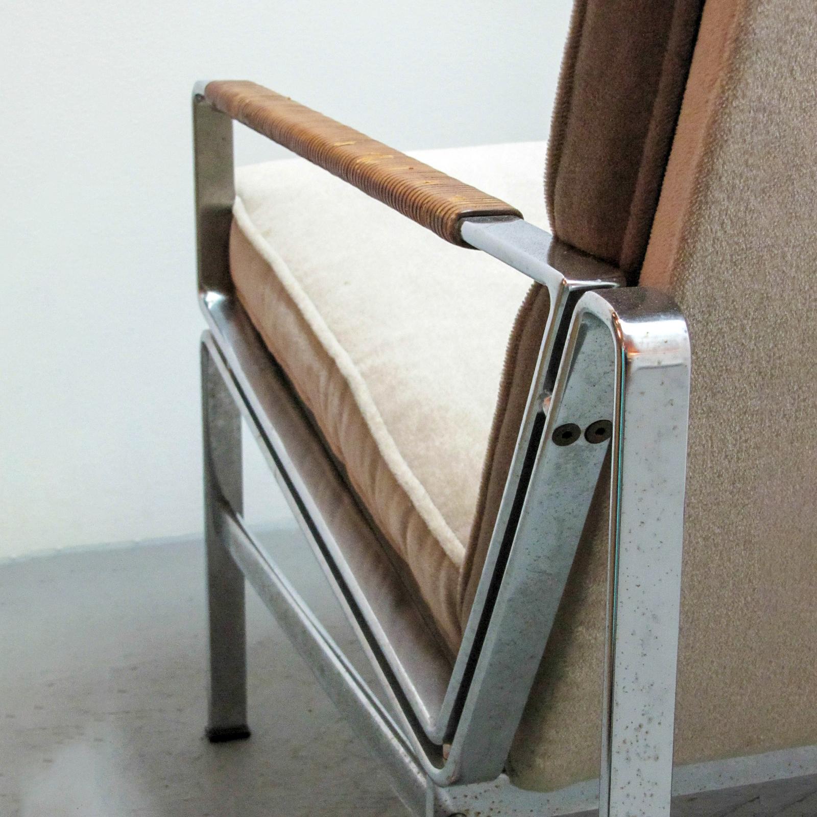 Steel Preben Fabricius & Jørgen Kastholm Arm Chair Modell FK 6720 For Sale