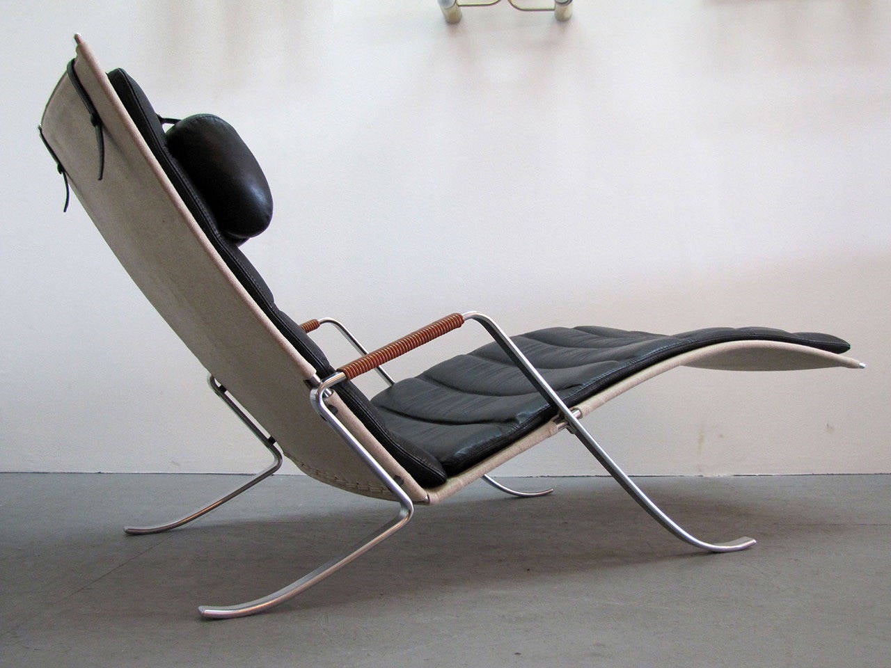 Plated Preben Fabricius Jørgen Kastholm FK 87 'Grasshopper' Chaise Longue