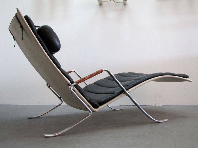 Preben Fabricius Jørgen Kastholm FK 87 'Grasshopper' Chaise Longue In Good Condition For Sale In Los Angeles, CA