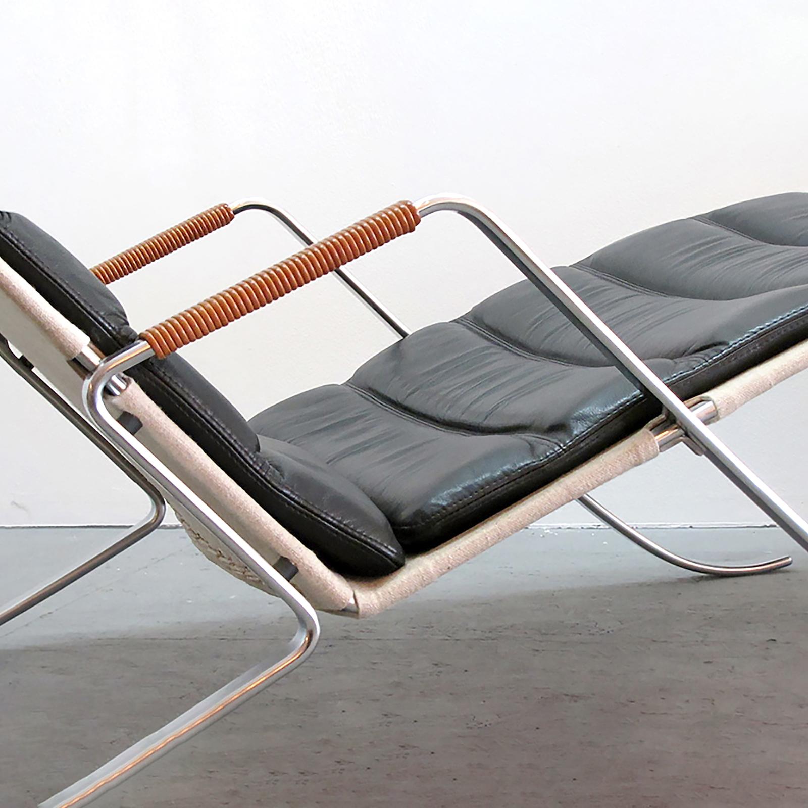Preben Fabricius Jørgen Kastholm FK 87 'Grasshopper' Chaise Longue (Stahl) im Angebot