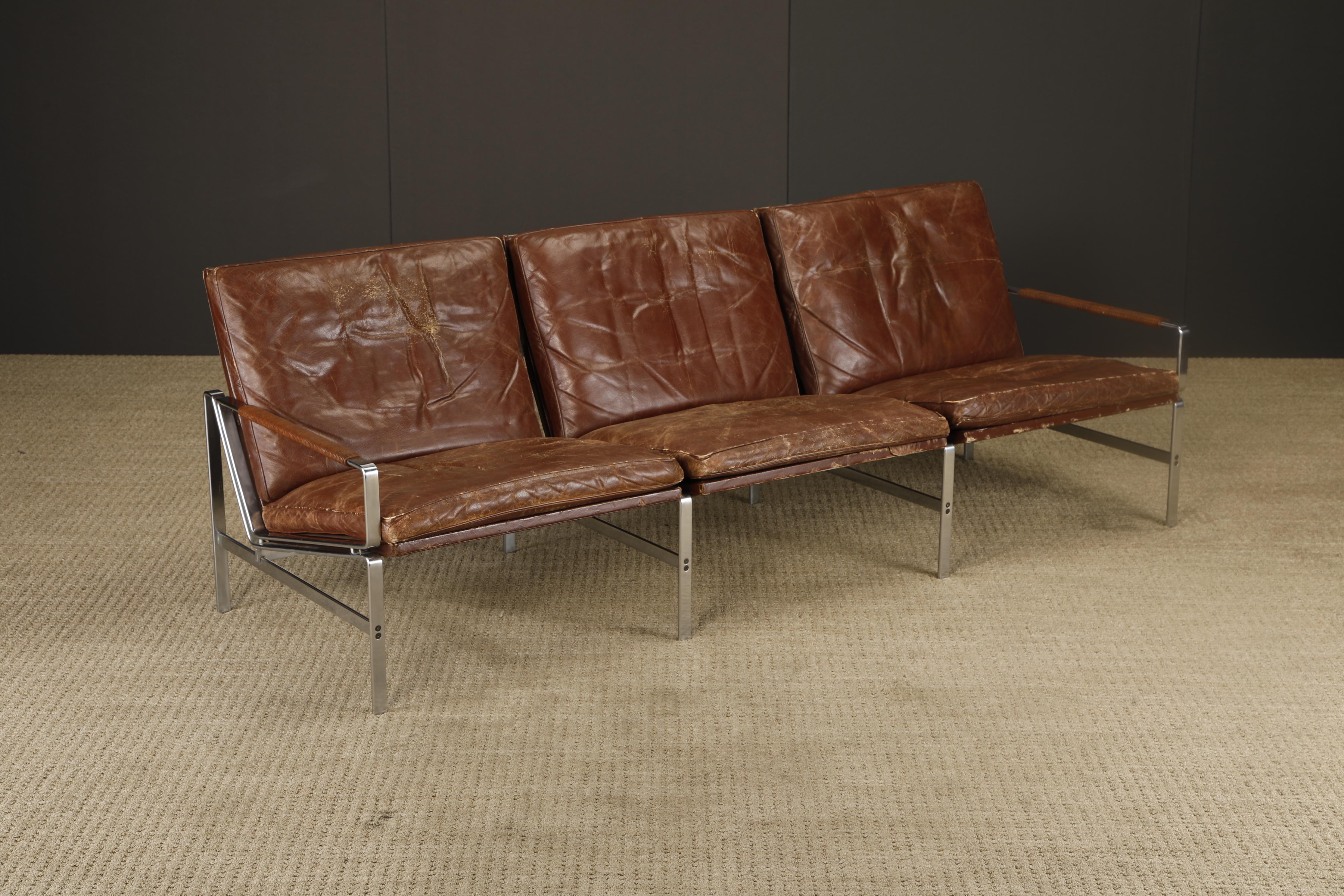 German Preben Fabricius & Jørgen Kastholm for Alfred Kill 'FK-6720' Leather Sofa, 1960s For Sale